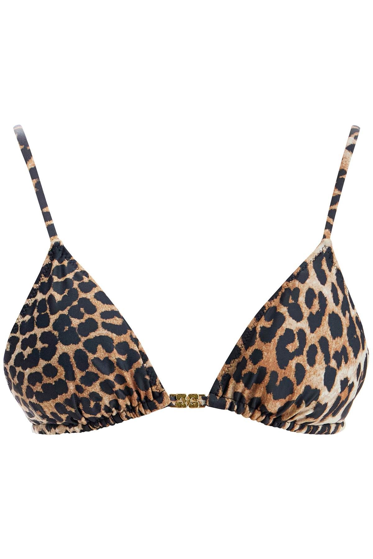 Ganni GANNI "leopard print bikini top