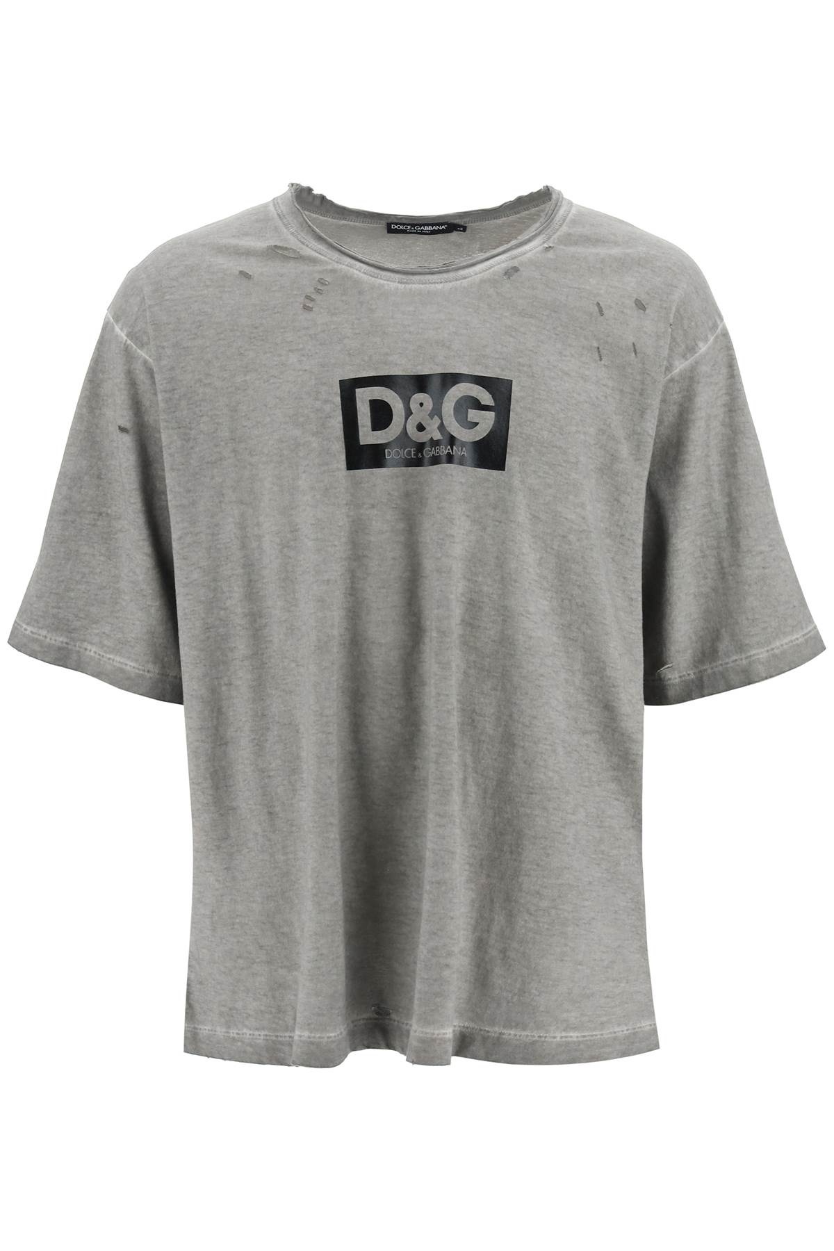 Dolce & Gabbana DOLCE & GABBANA washed cotton t-shirt with destroyed detailing