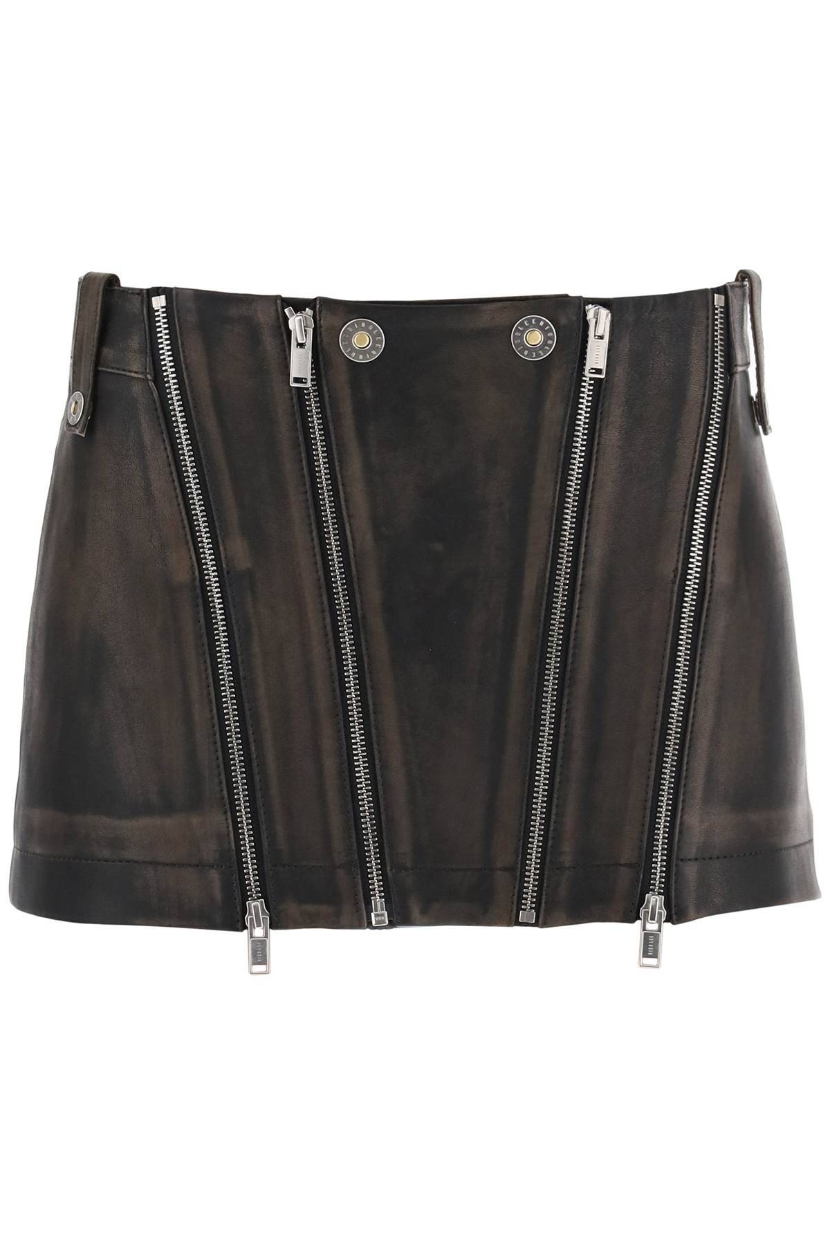 Dion Lee DION LEE leather biker micro skirt