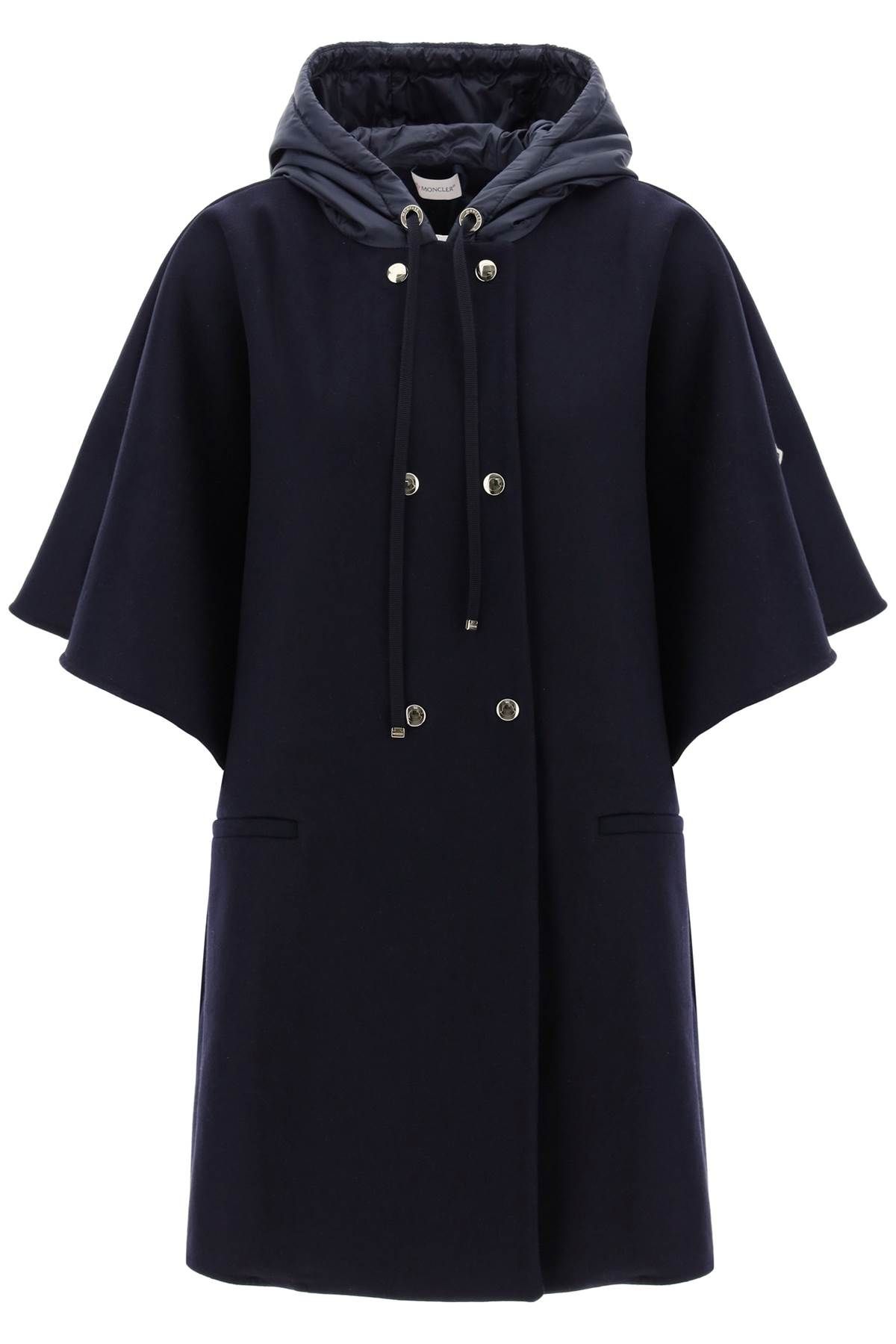 Moncler MONCLER virgin wool cloak with hood