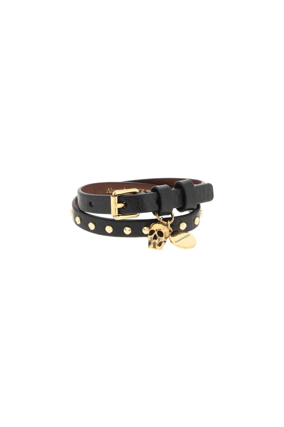 Alexander McQueen ALEXANDER MCQUEEN double wrap bracelet with studs