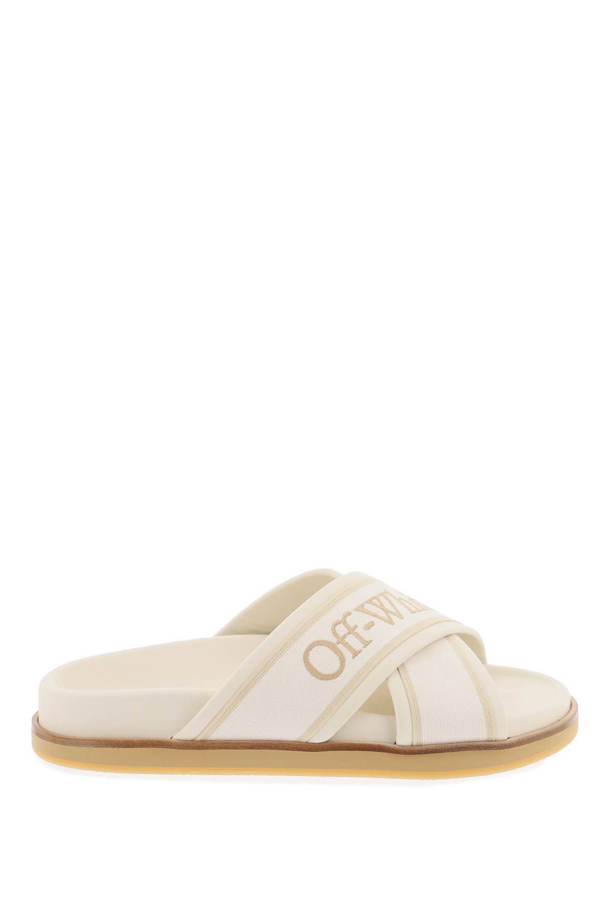 OFF-WHITE OFF-WHITE embroidered logo slides with