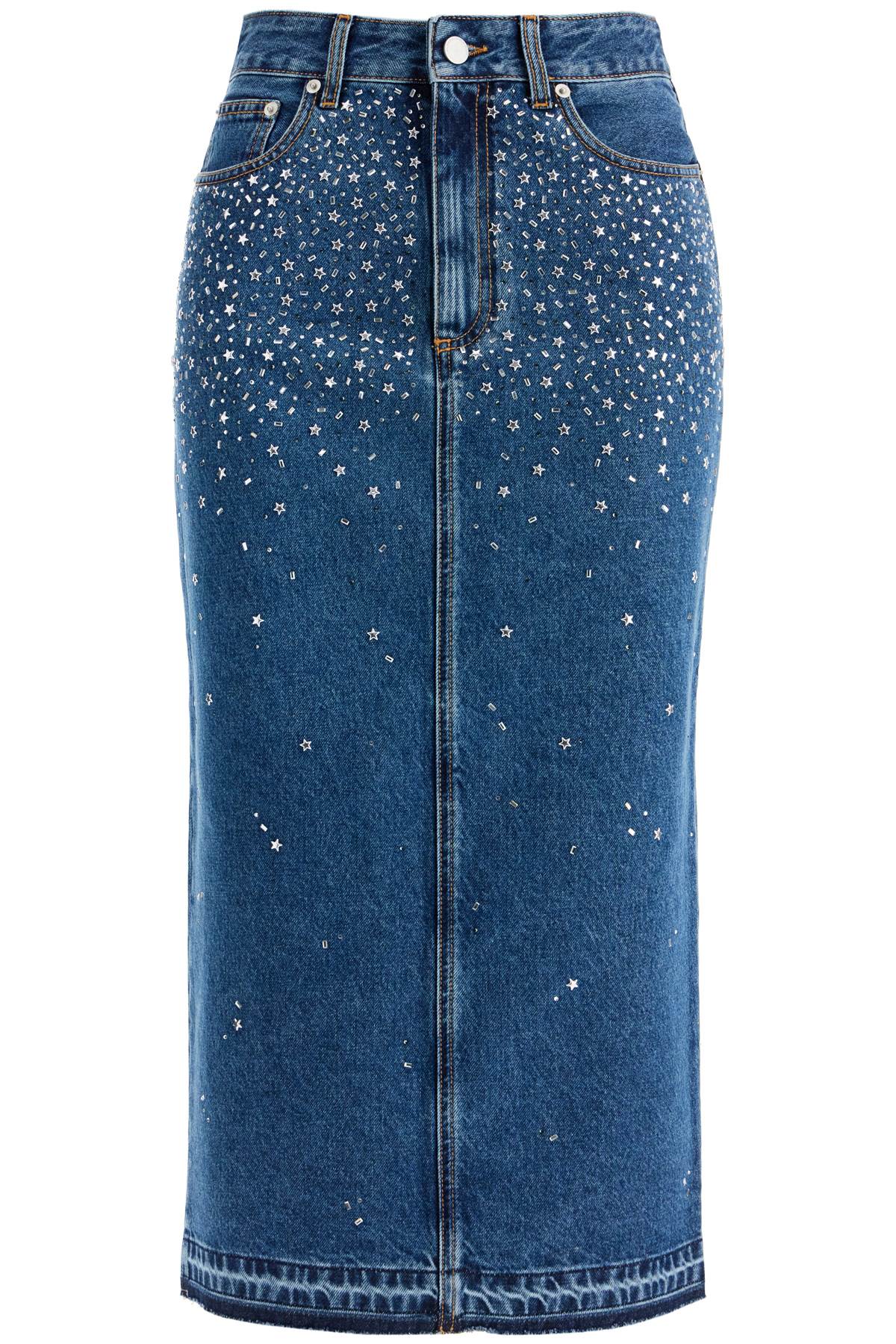 Alessandra Rich ALESSANDRA RICH "denim midi skirt with rhin