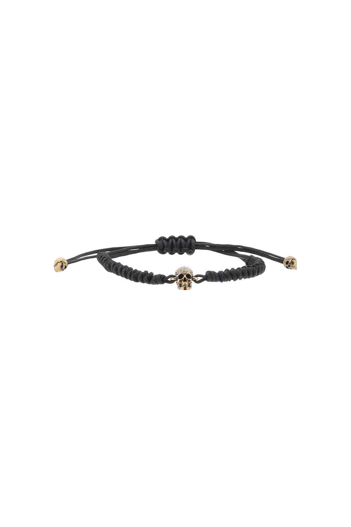 Alexander McQueen ALEXANDER MCQUEEN pave skull cotton bracelet