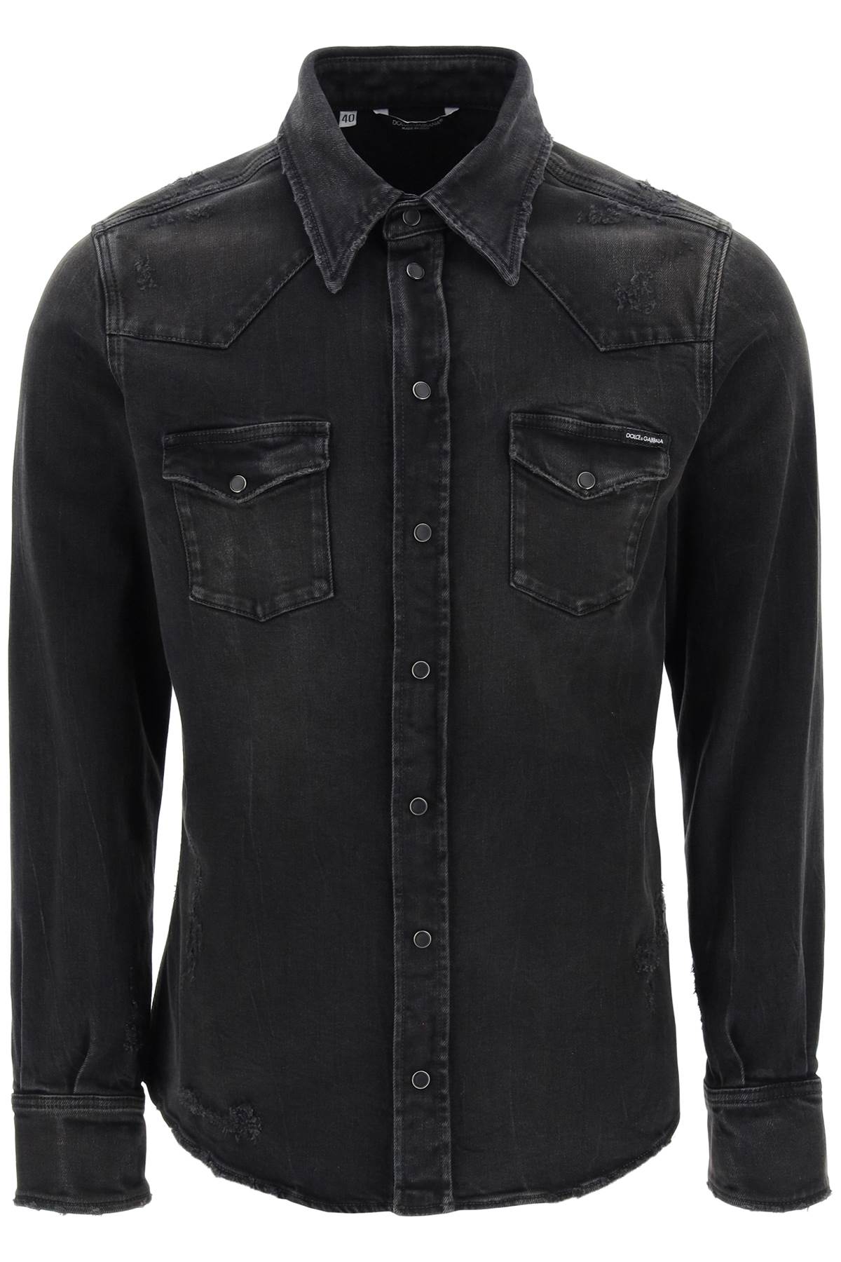 Dolce & Gabbana DOLCE & GABBANA distressed denim western shirt