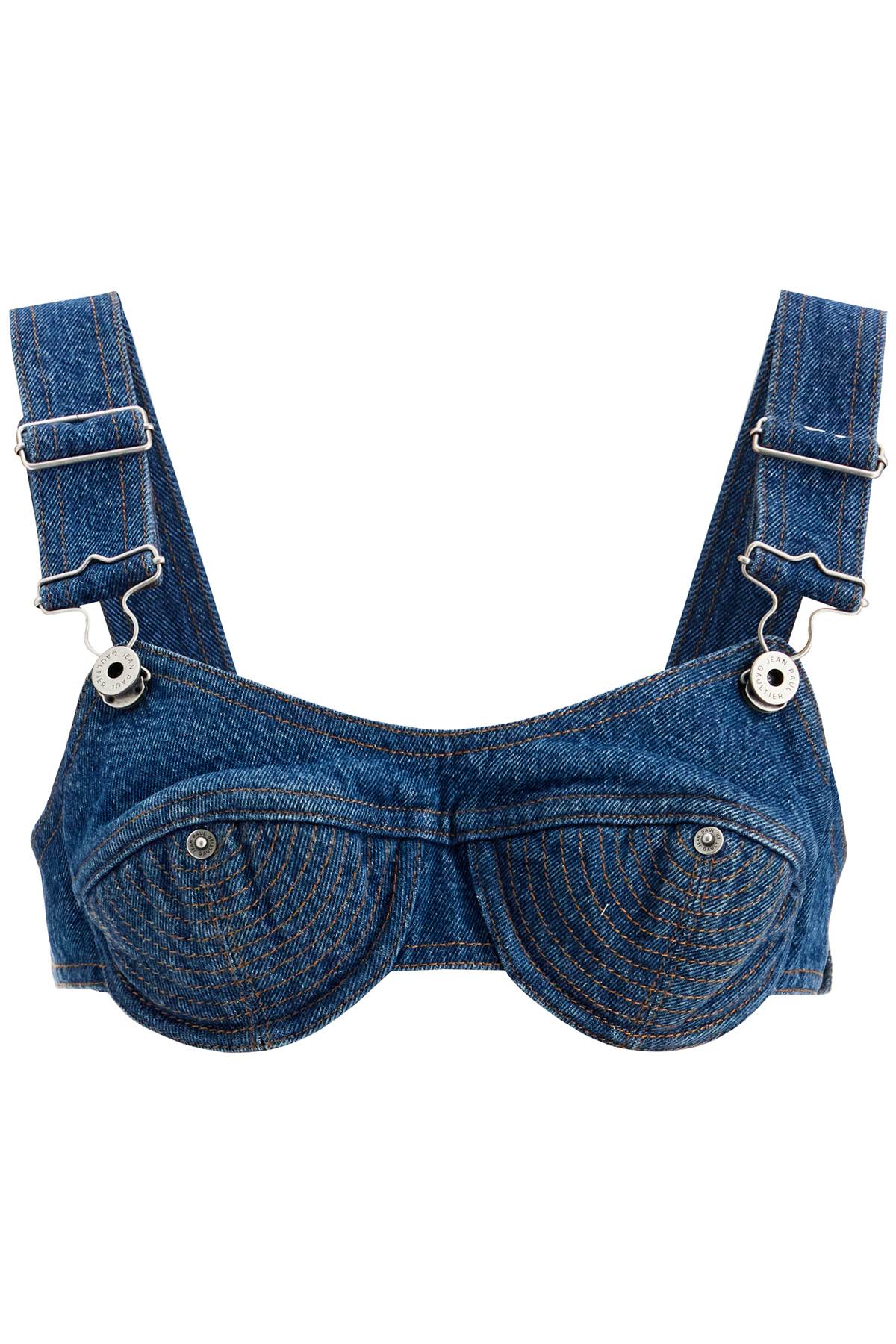 Jean Paul Gaultier JEAN PAUL GAULTIER Top bralette in denim Overalls Buckles