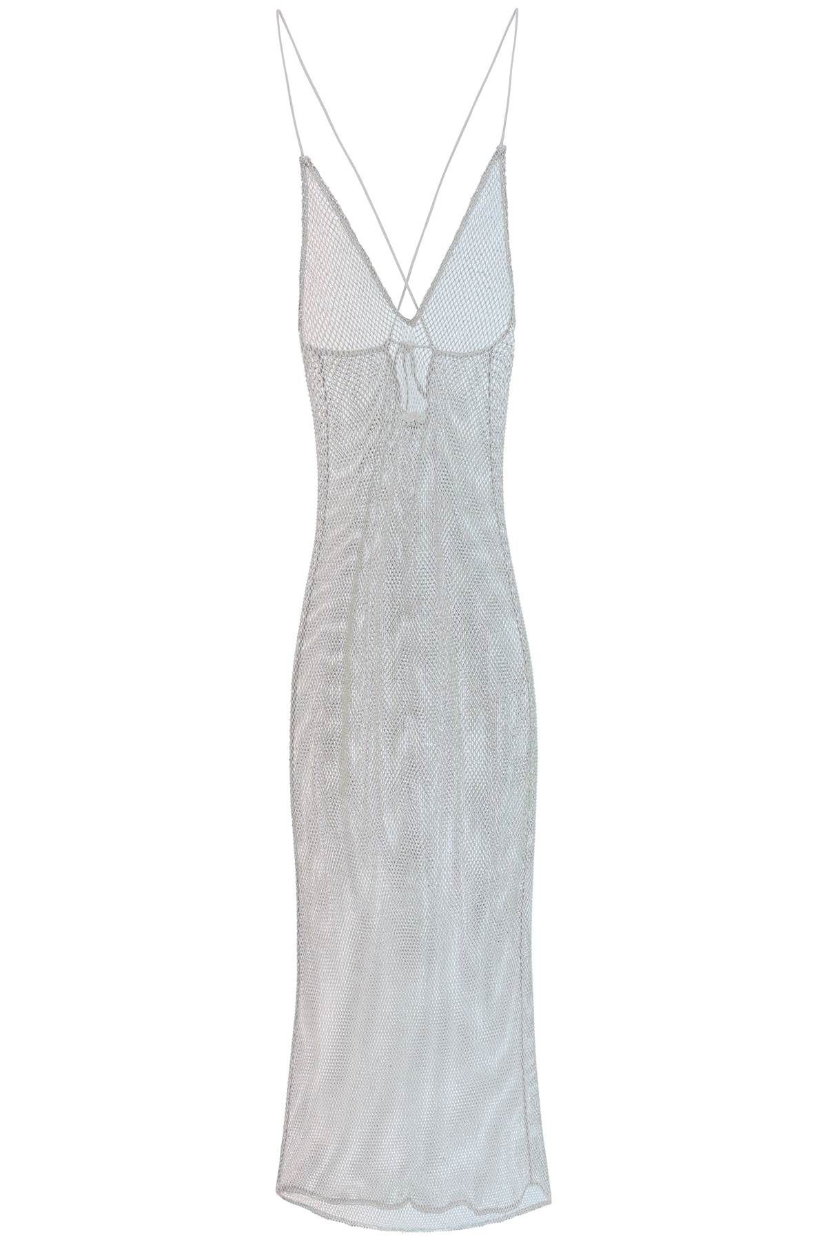 Ganni GANNI long mesh dress with crystals