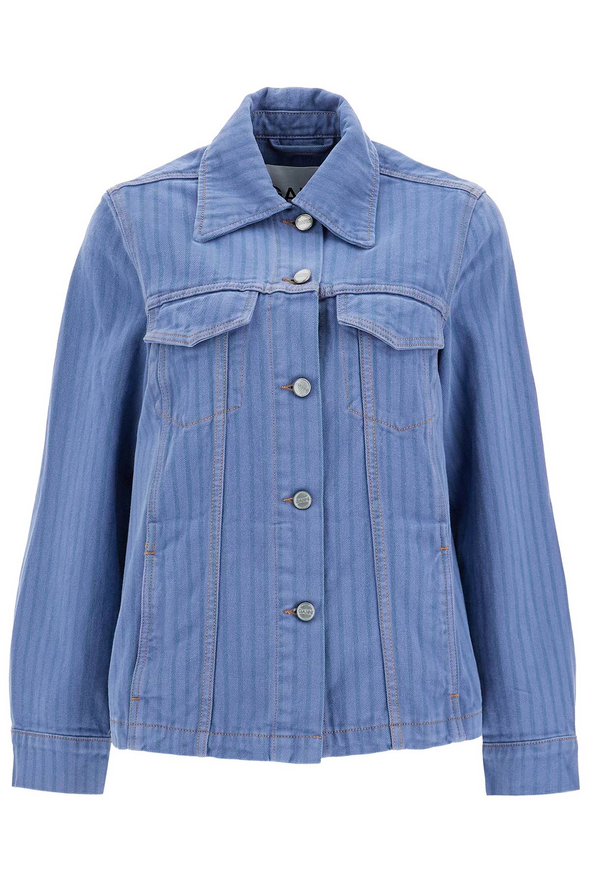 Ganni GANNI "striped overdyed denim jacket