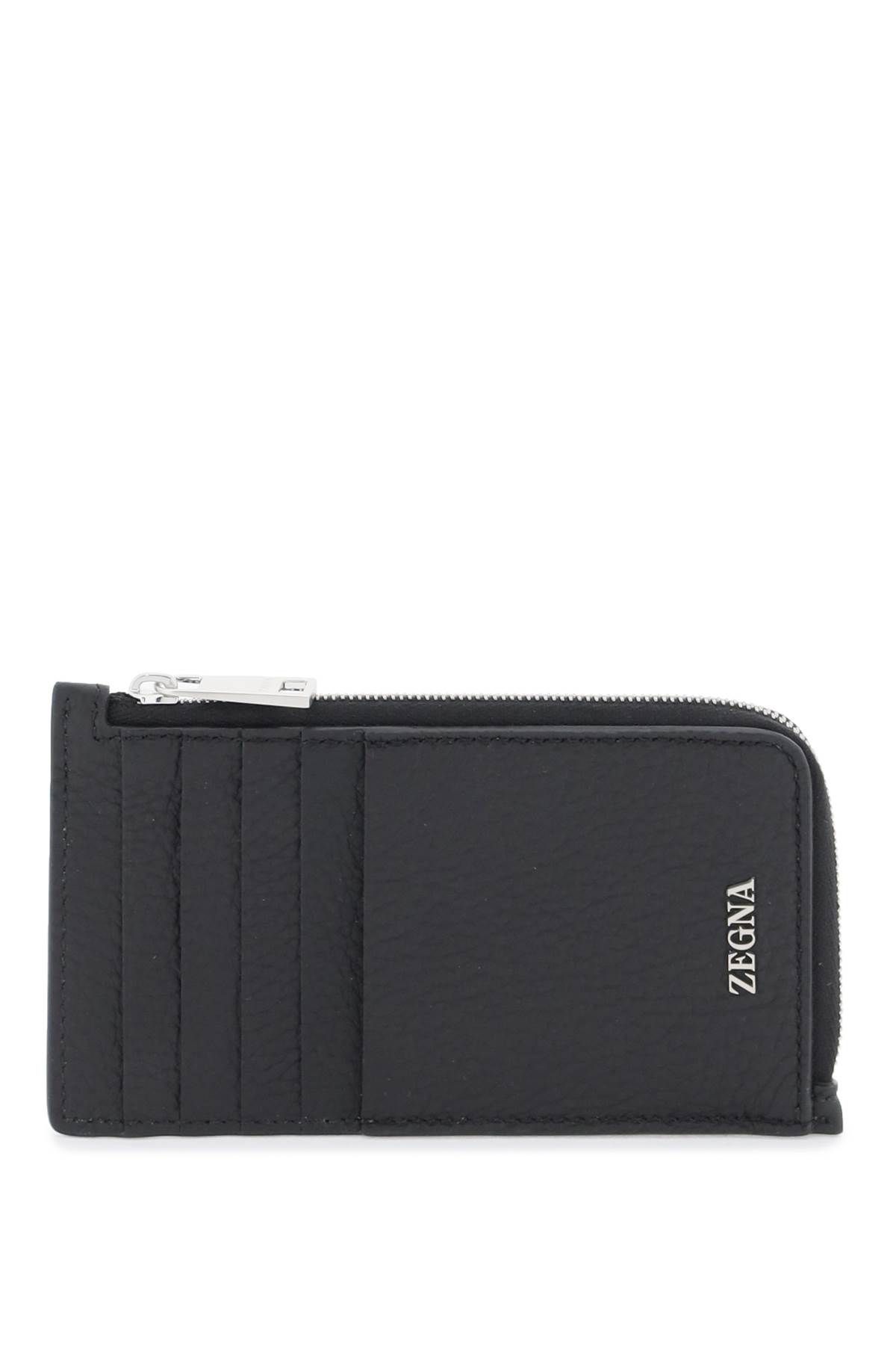 zegna ZEGNA grained leather 10cc card holder