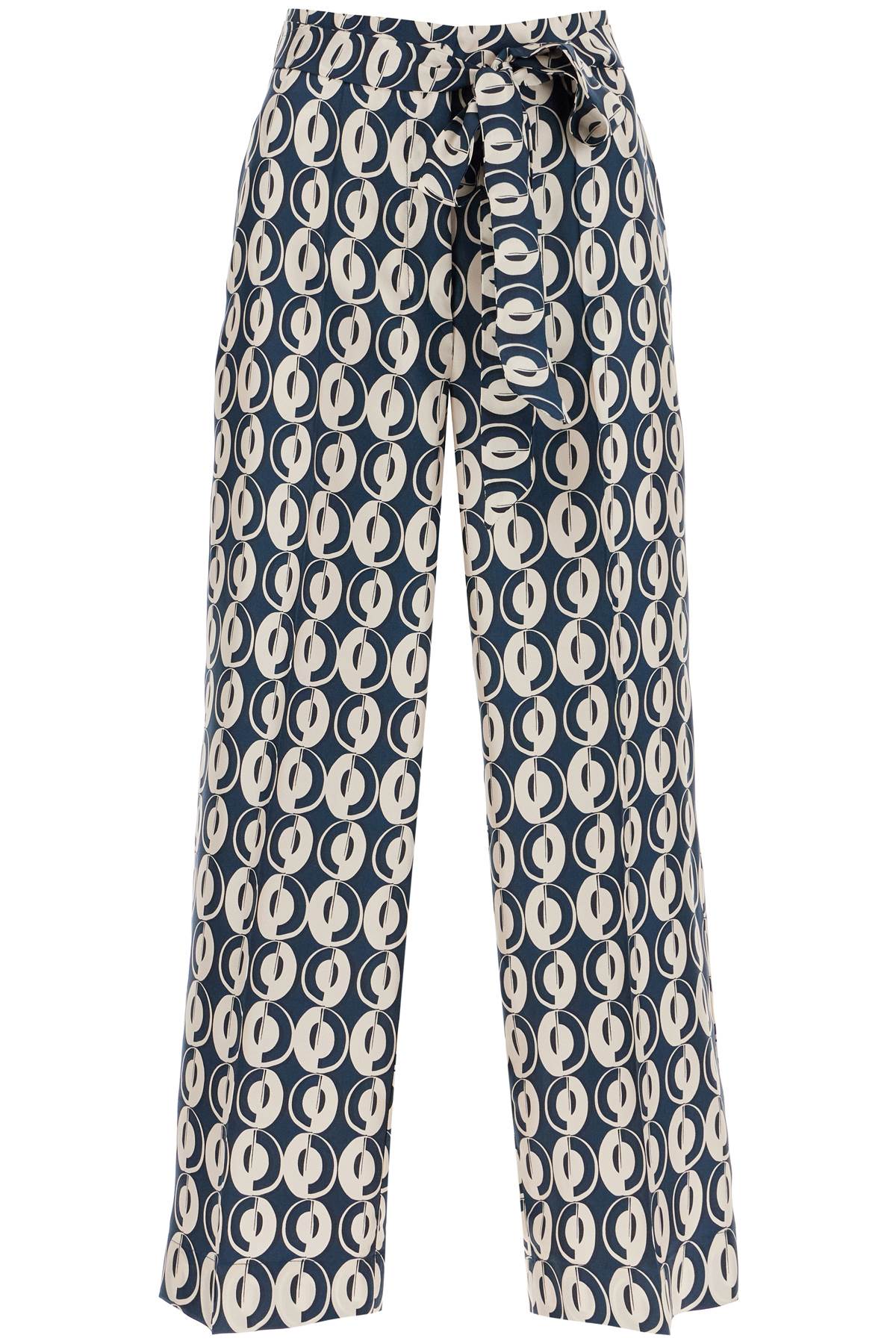  'S MAX MARA timeb cropped pants in printed silk