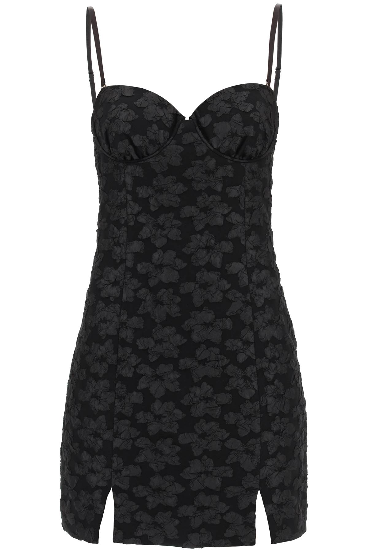 Rotate ROTATE 3d jacquard bustier mini dress