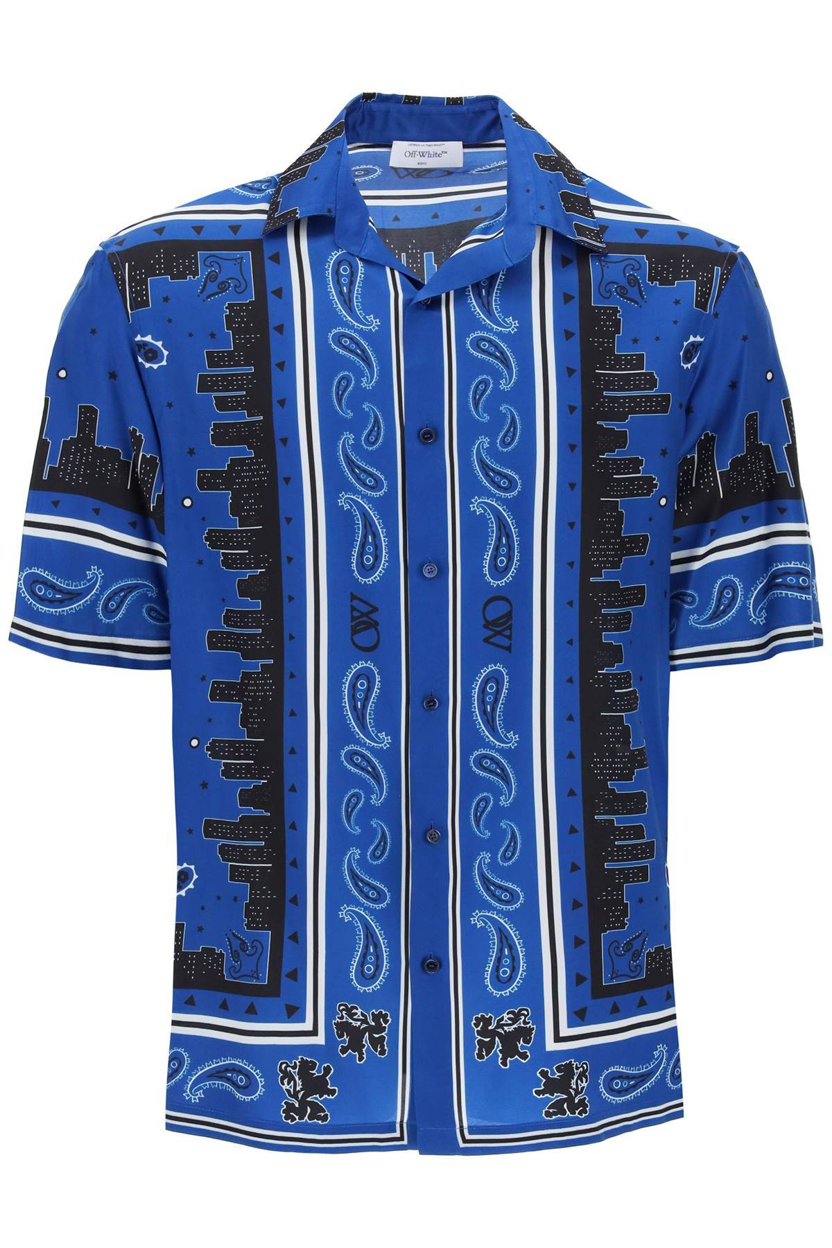 OFF-WHITE OFF-WHITE skyline paisley bowling shirt with pattern
