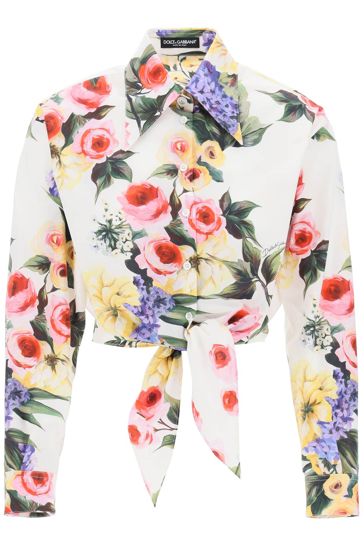 Dolce & Gabbana DOLCE & GABBANA rose garden cropped shirt