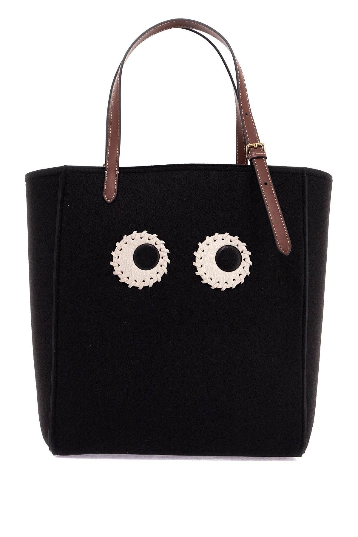 Anya Hindmarch ANYA HINDMARCH small felt mini tote bag with eye design,