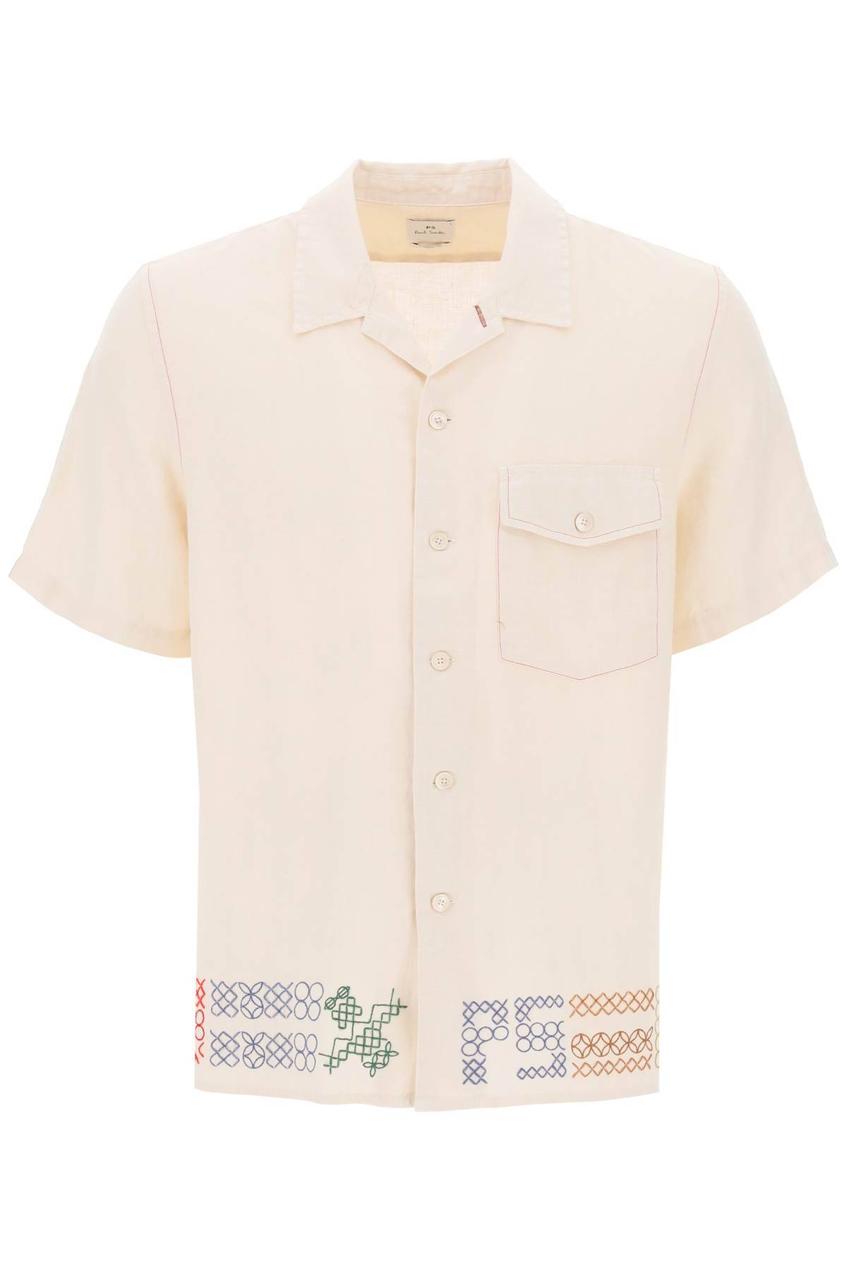 Ps Paul Smith PS PAUL SMITH bowling shirt with cross-stitch embroidery details
