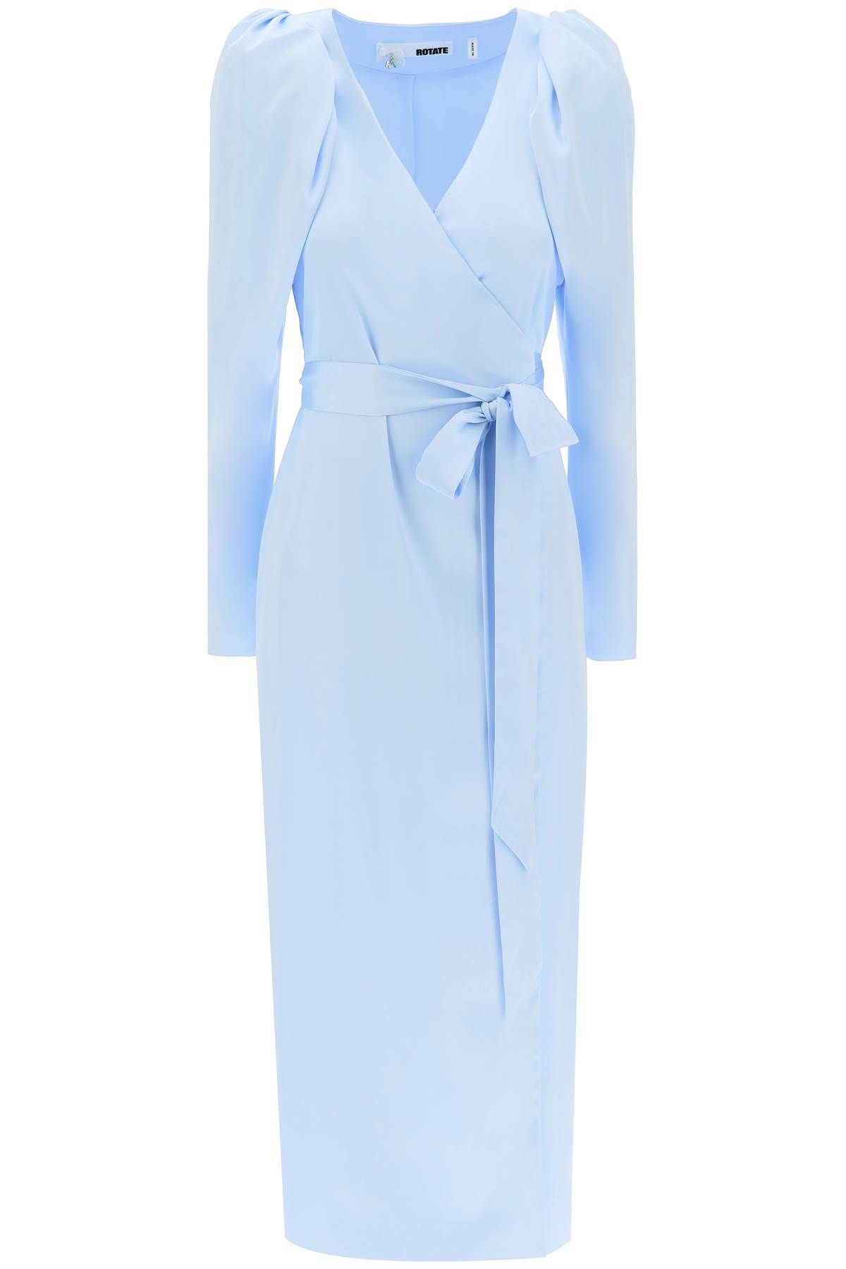 Rotate ROTATE satin wrap midi dress with a crossover