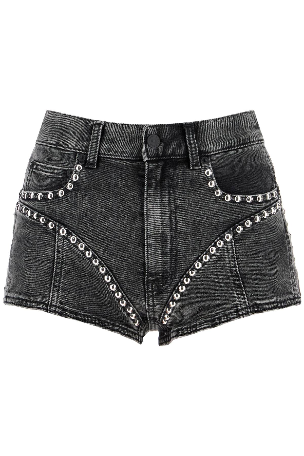 Mugler MUGLER denim shorts with studs and embell