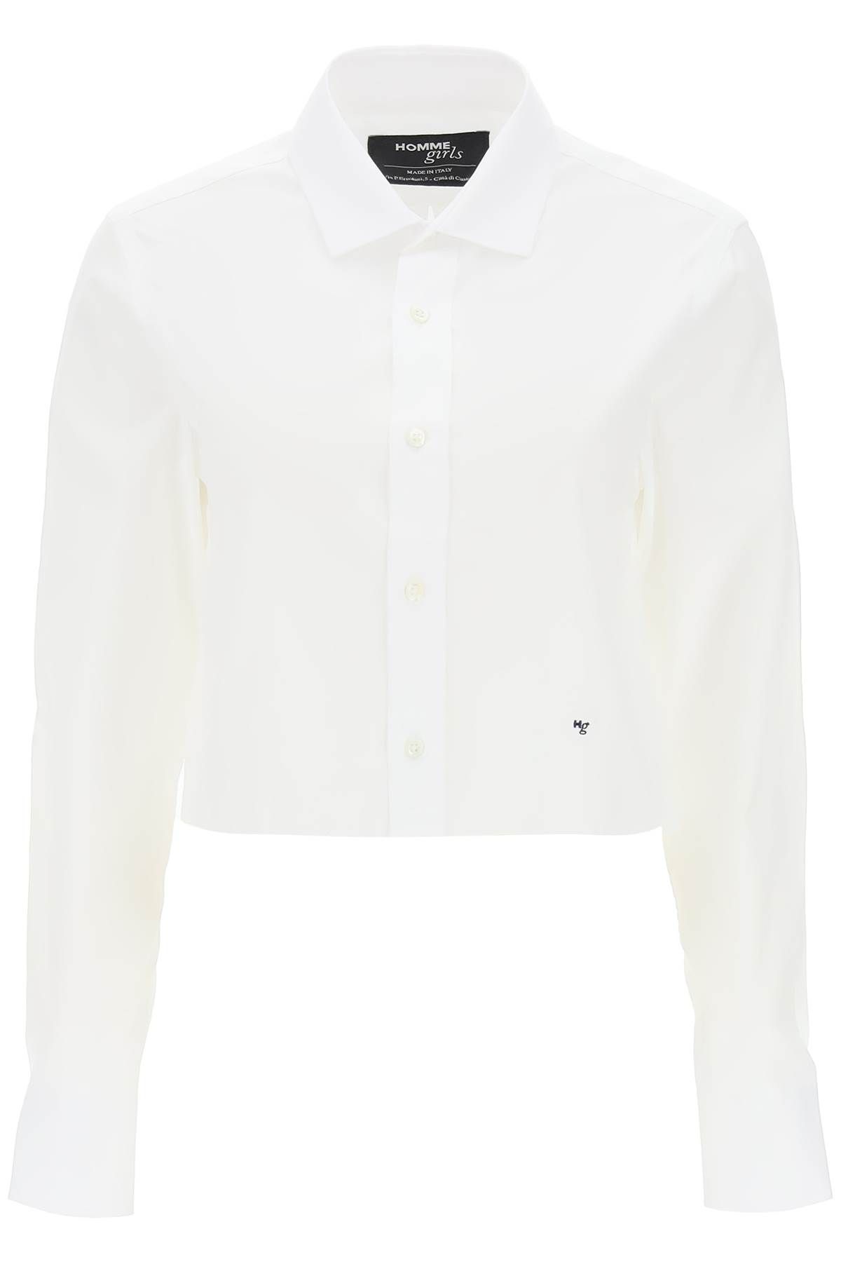  HOMME GIRLS cotton twill cropped shirt