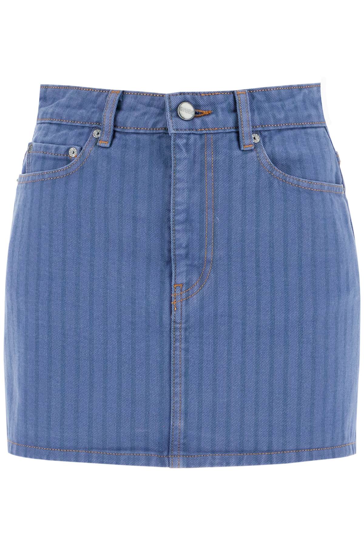 Ganni GANNI "striped overdyed denim mini