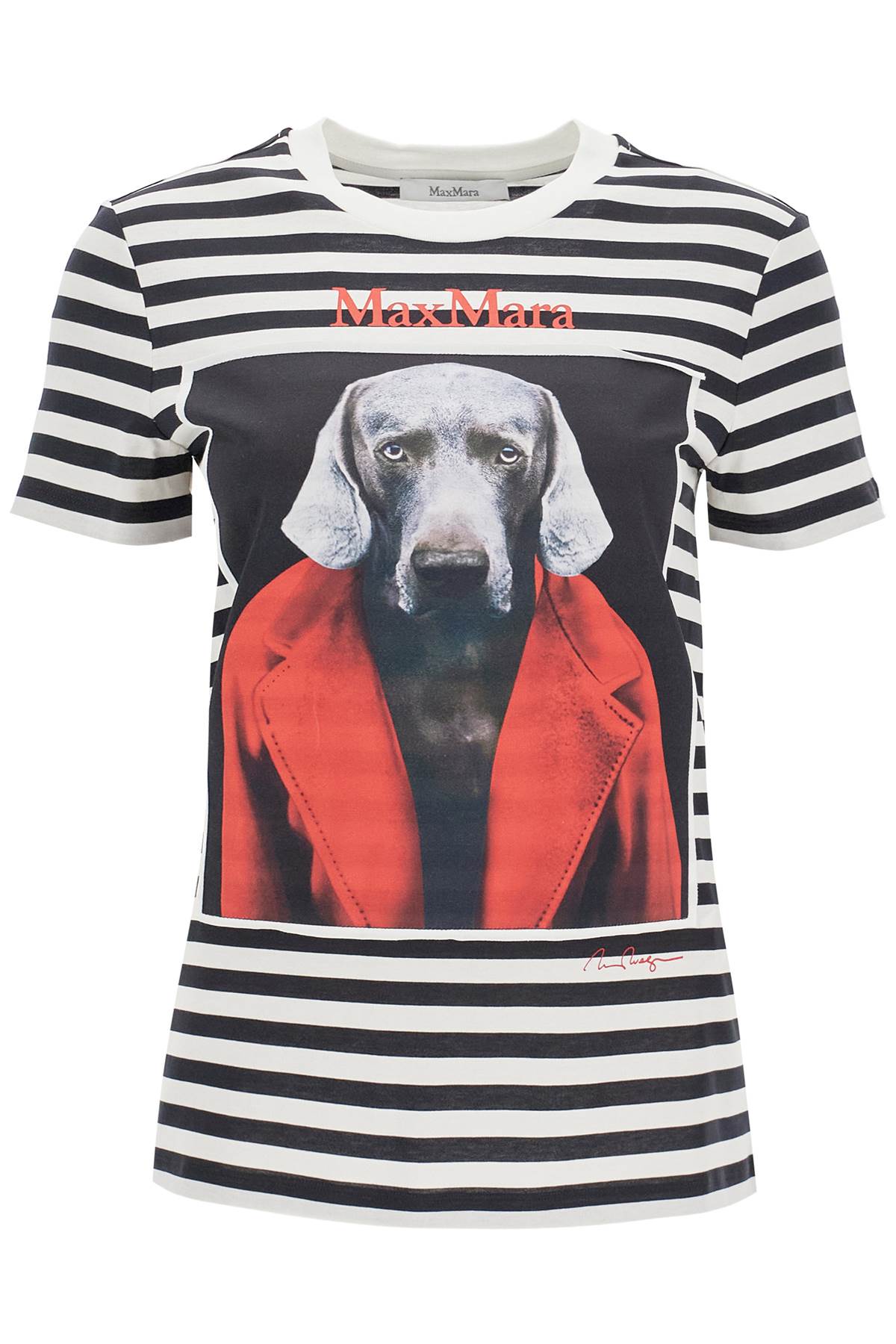 Max Mara MAX MARA striped t-shirt with wegman print