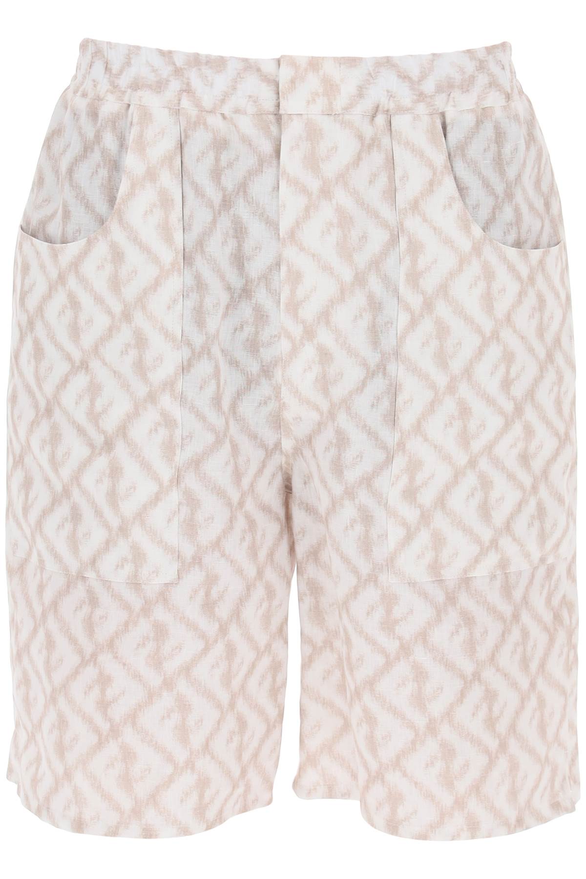 FENDI FENDI ikat ff linen shorts