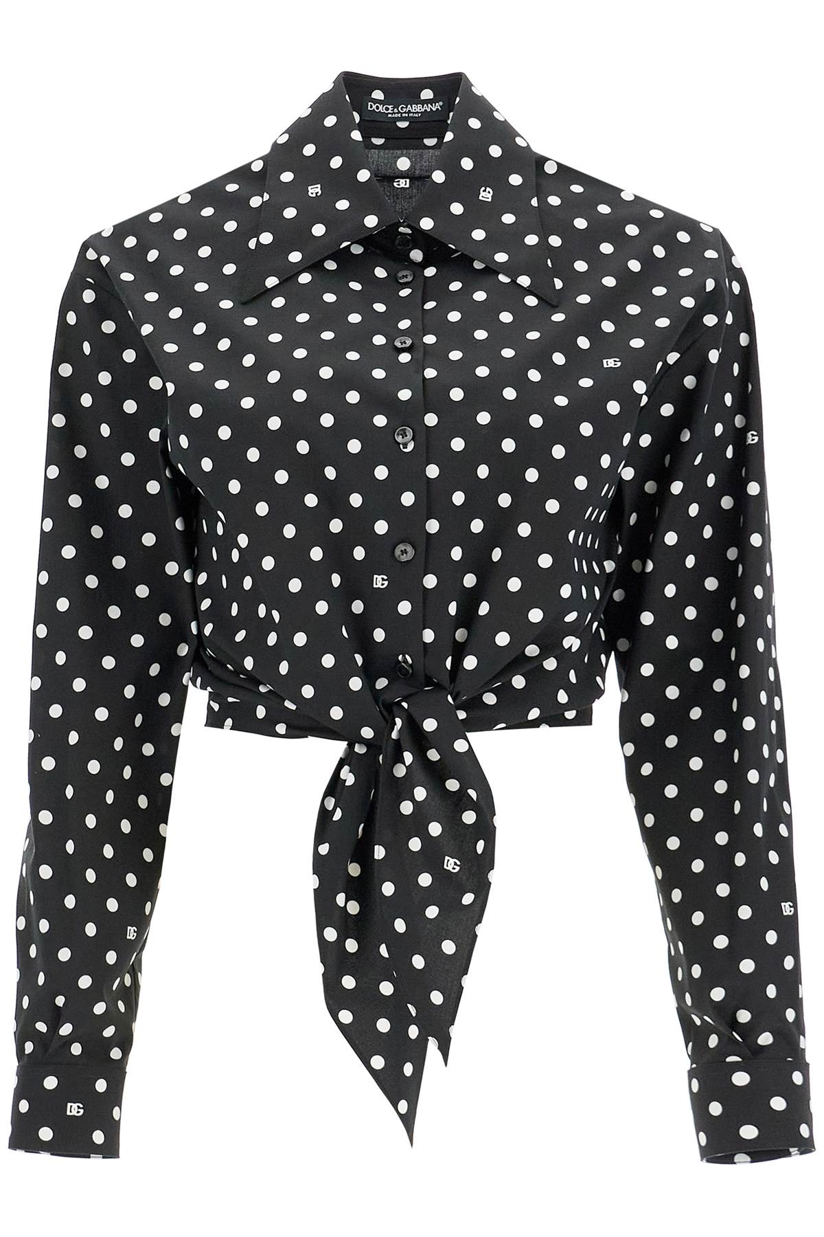 Dolce & Gabbana DOLCE & GABBANA polka dot knotted shirt