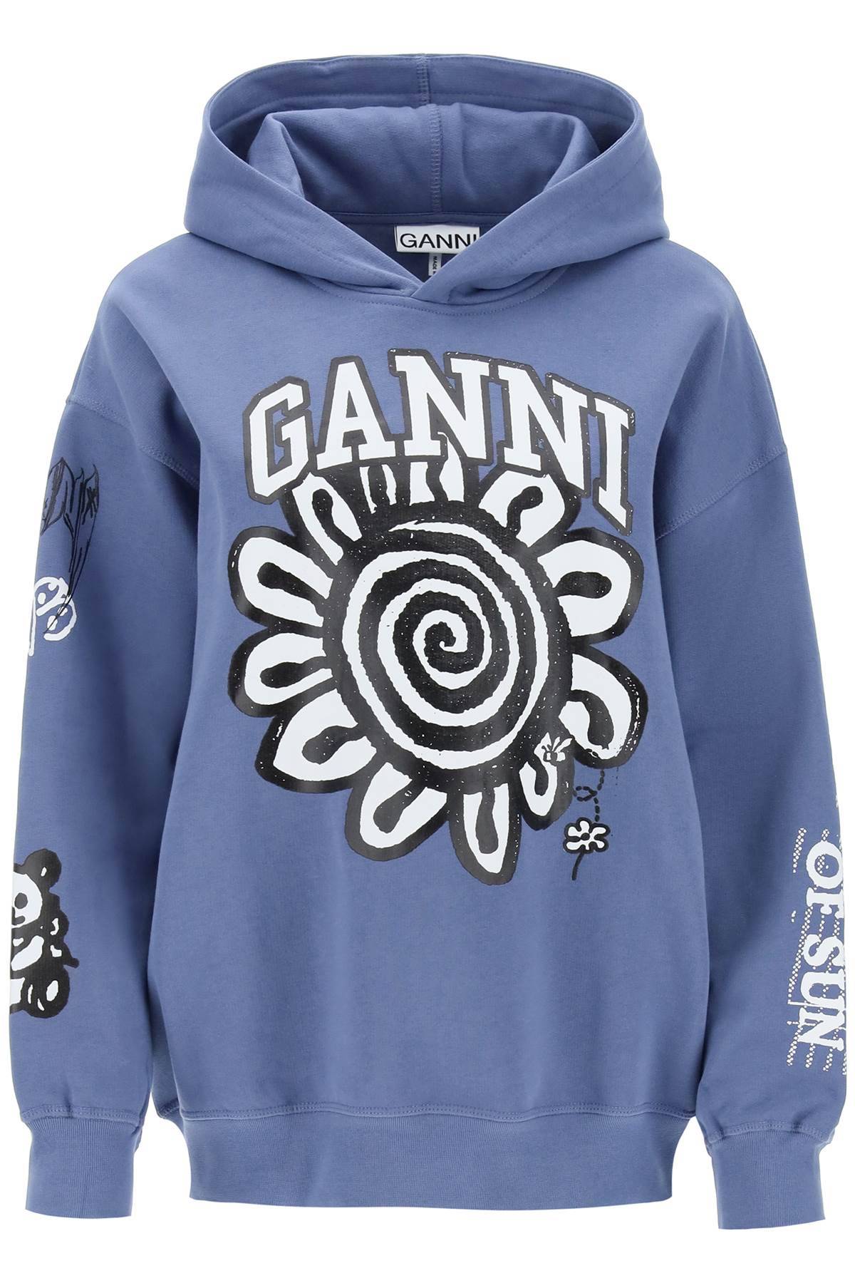 Ganni GANNI hoodie with graphic prints