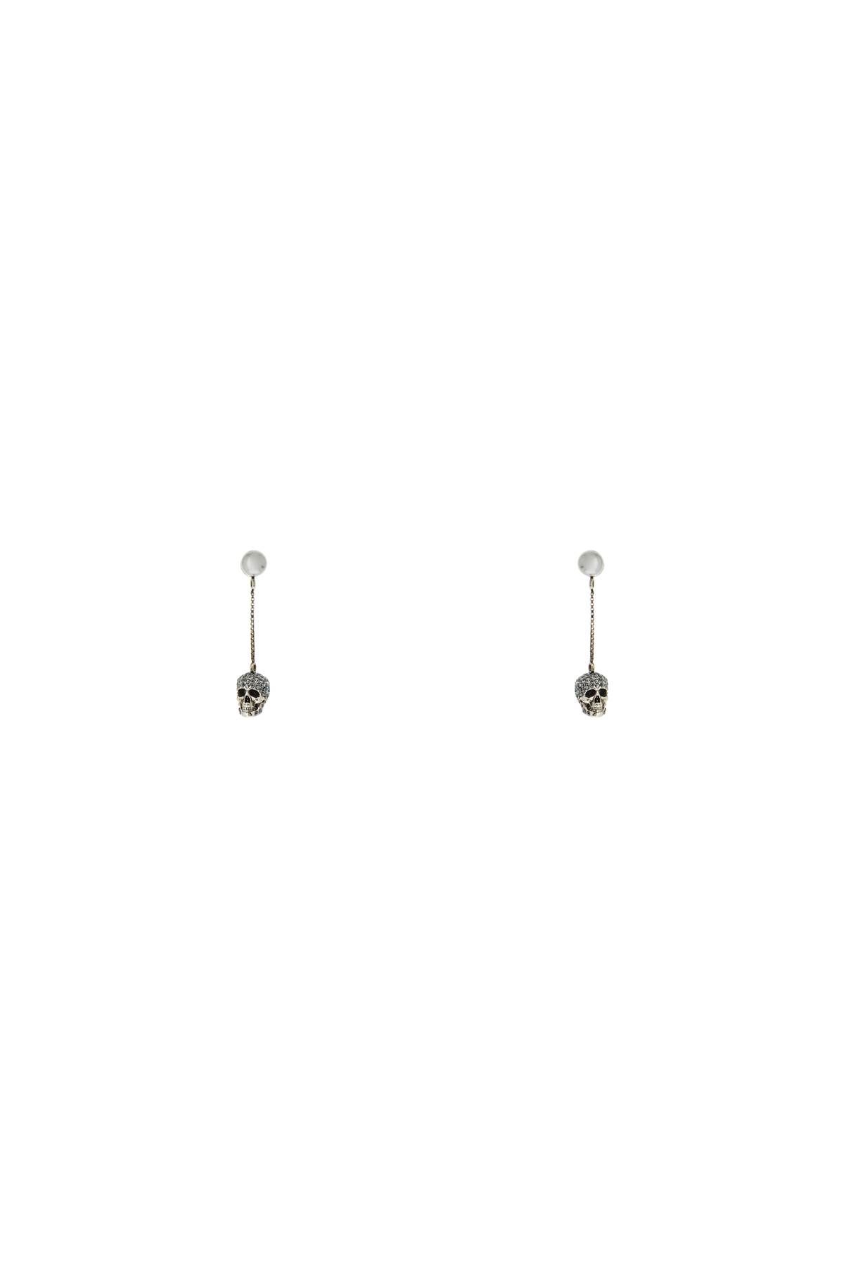 Alexander McQueen ALEXANDER MCQUEEN skull earrings with pavé and chain