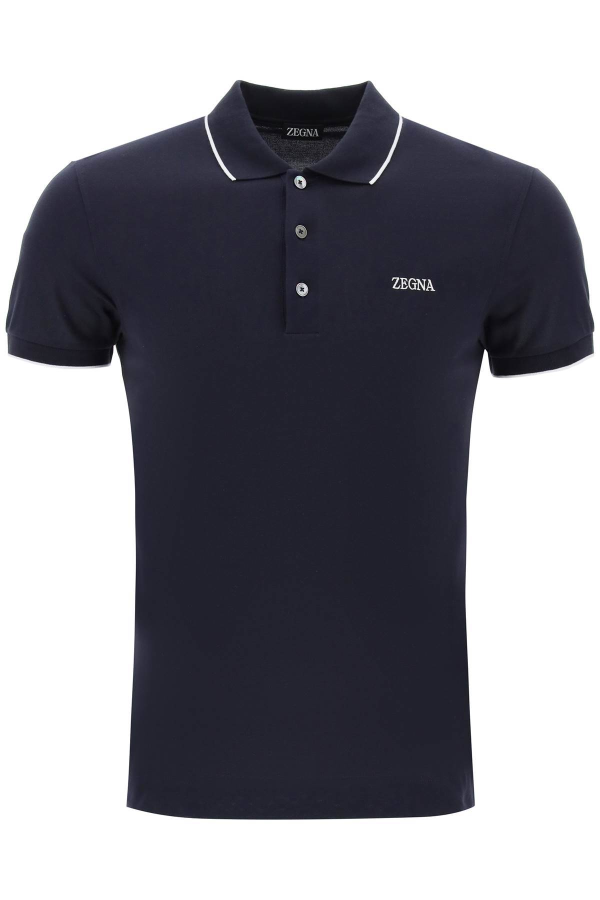zegna ZEGNA slim fit polo shirt in stretch cotton