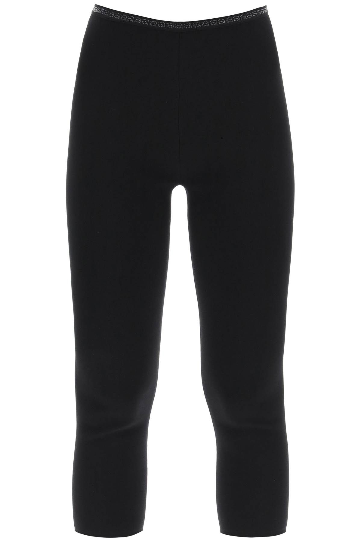 Alexander Wang ALEXANDER WANG cropped leggings with crystal-studded logoed band