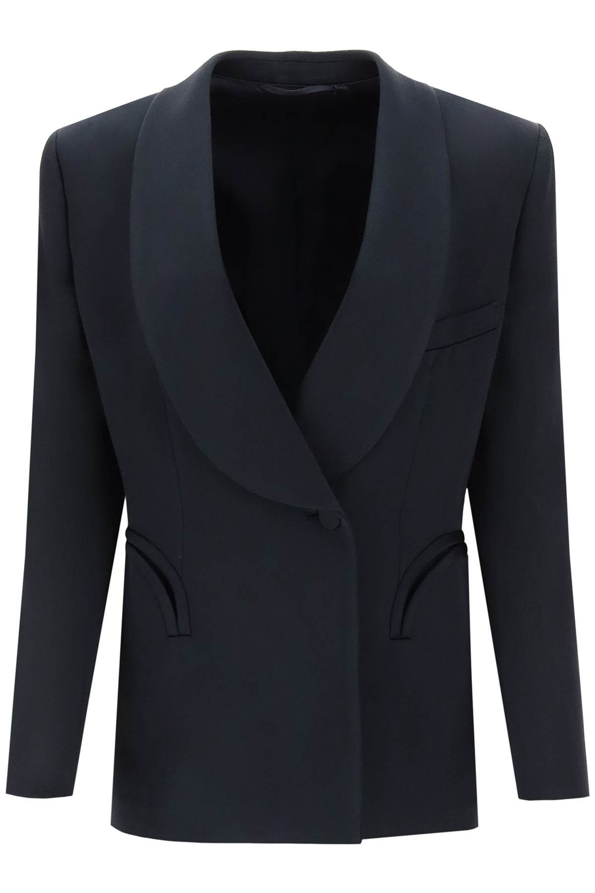 BLAZE MILANO BLAZE MILANO 'heart smoking novalis' double-breasted blazer in crepe satin