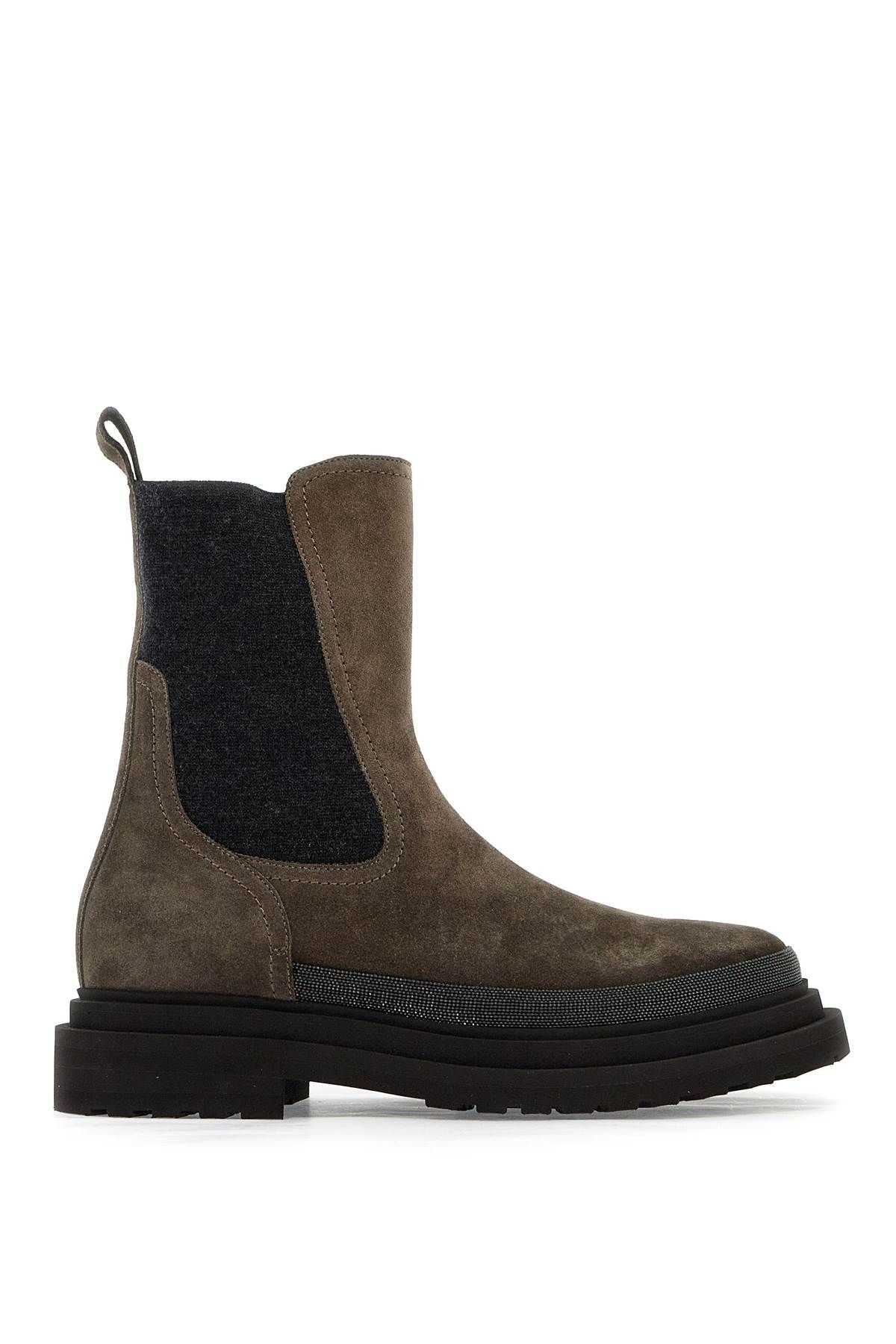 Brunello Cucinelli BRUNELLO CUCINELLI chelsea suede ankle boots with precious contour