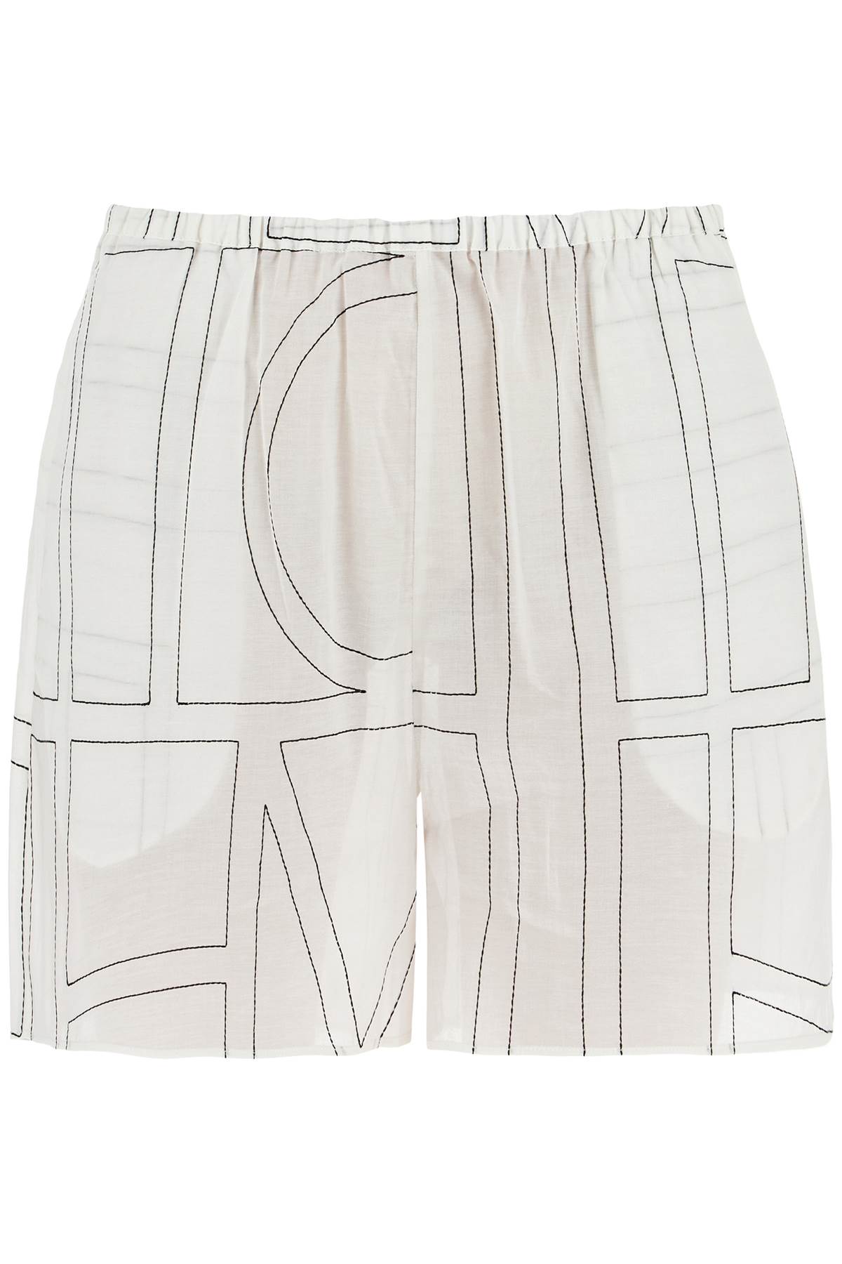 Toteme TOTEME ma monogram embroidered shorts with