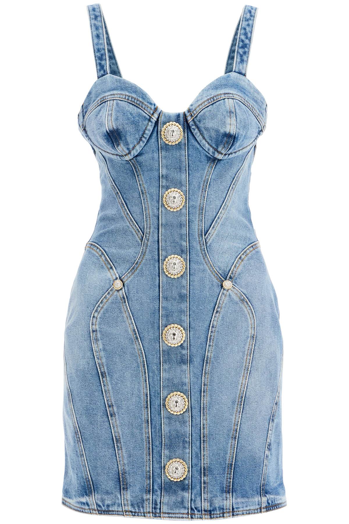 Balmain BALMAIN mini denim dress with decorative buttons