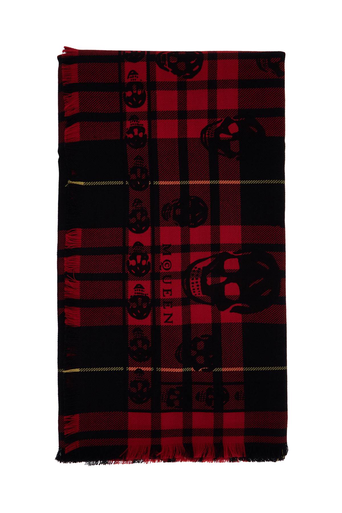 Alexander McQueen ALEXANDER MCQUEEN tartan wool skull scarf in