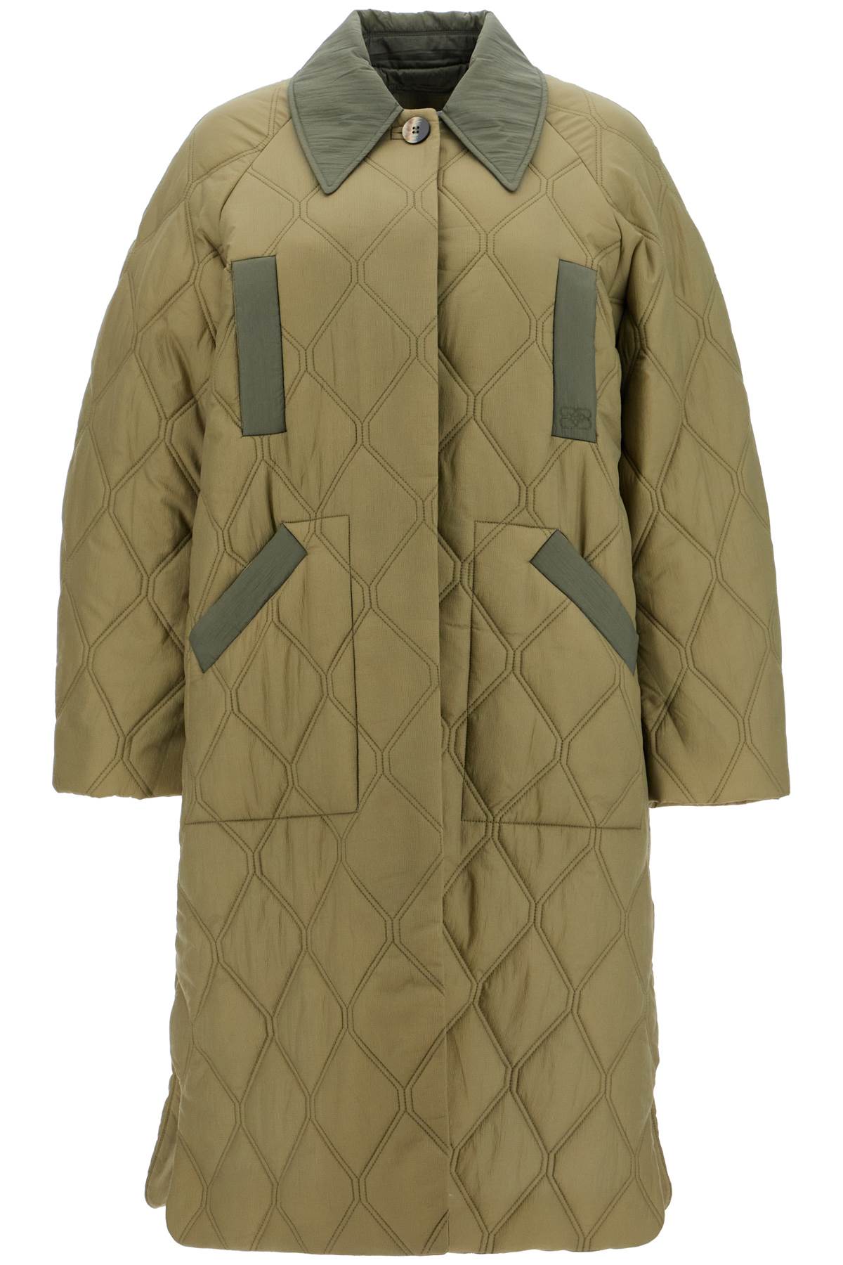 Ganni GANNI long quilted padded coat