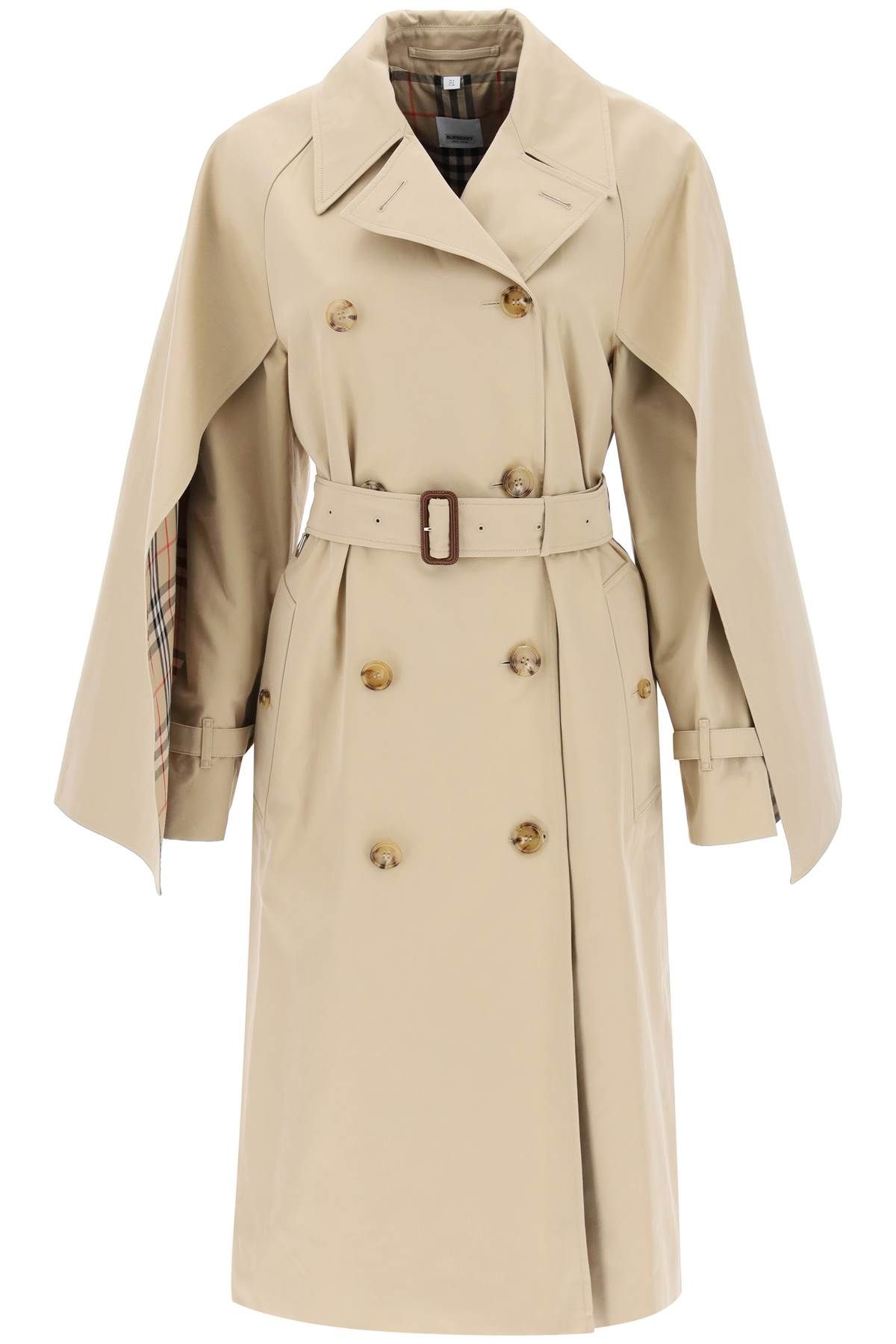 Burberry BURBERRY 'ness' double-breasted raincoat in cotton gabardine