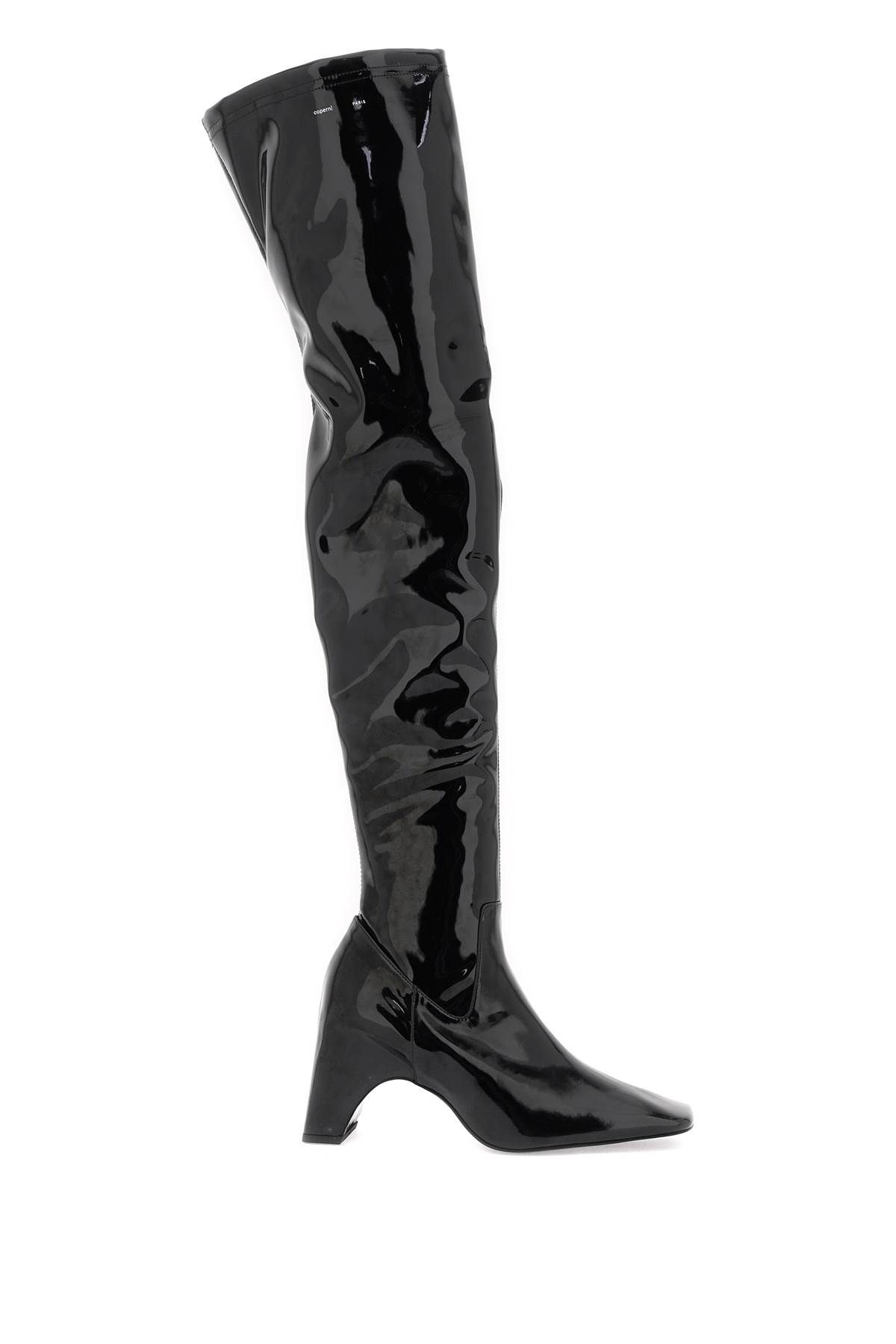 Coperni COPERNI stretch patent faux leather cuissardes boots