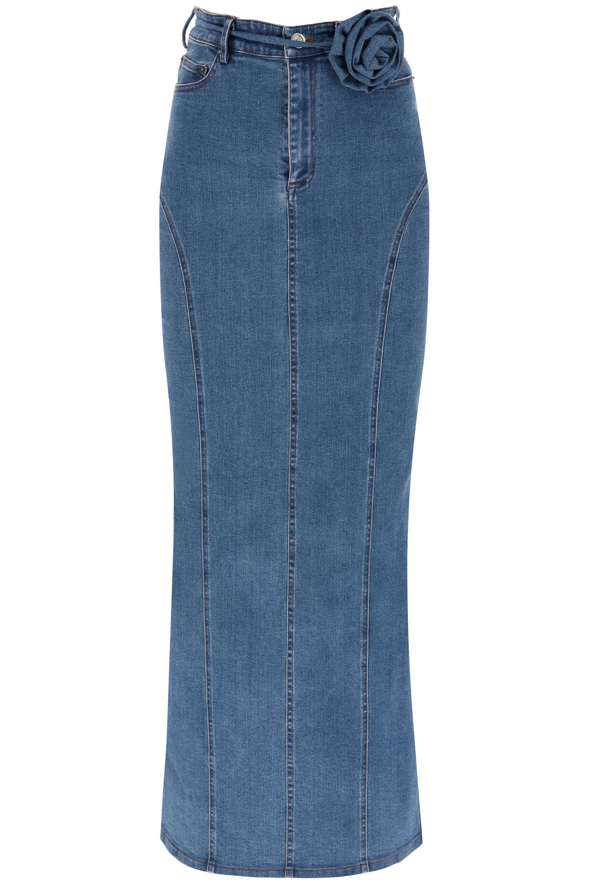 Rotate ROTATE denim maxi skirt