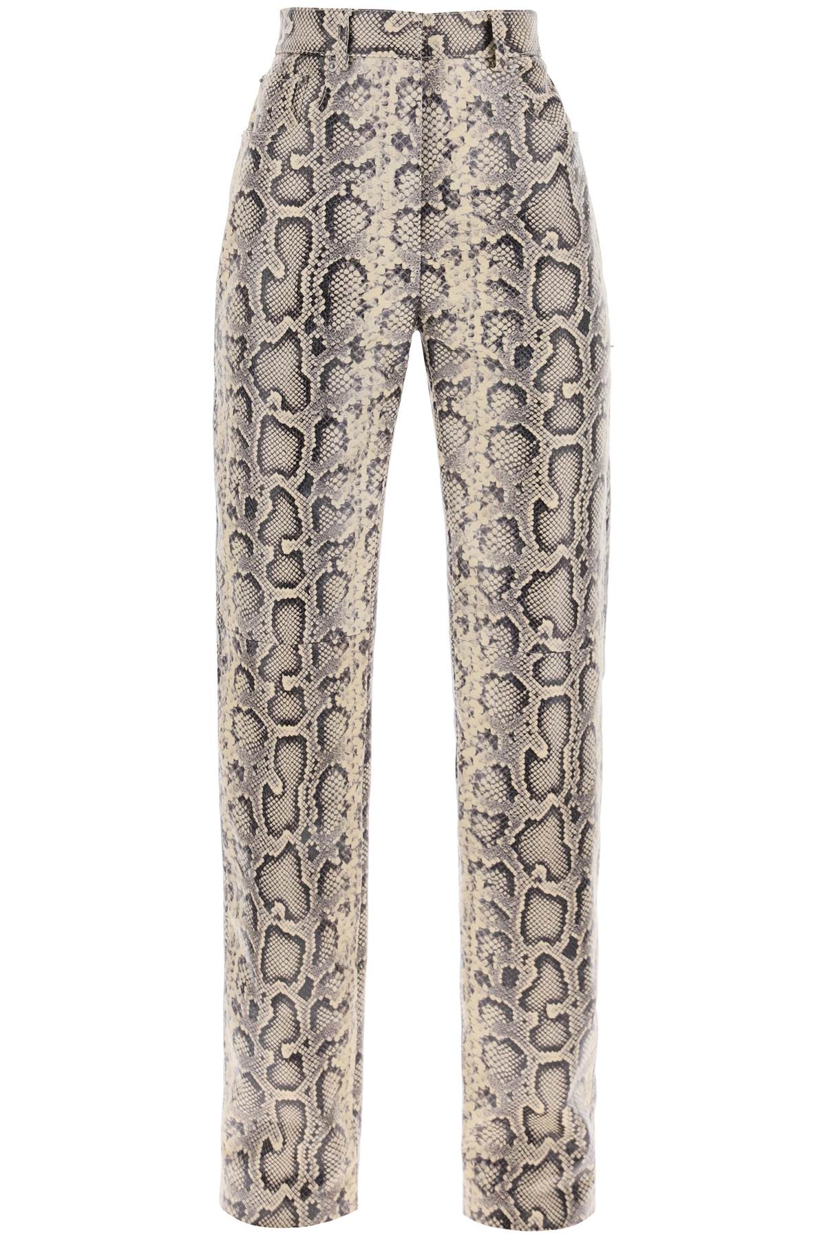 Sportmax SPORTMAX abete python print leather pants