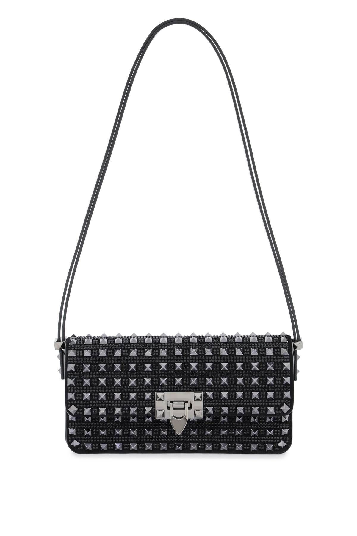 VALENTINO GARAVANI VALENTINO GARAVANI rockstud23 east-west leather shoulder bag with studs and rhinestones