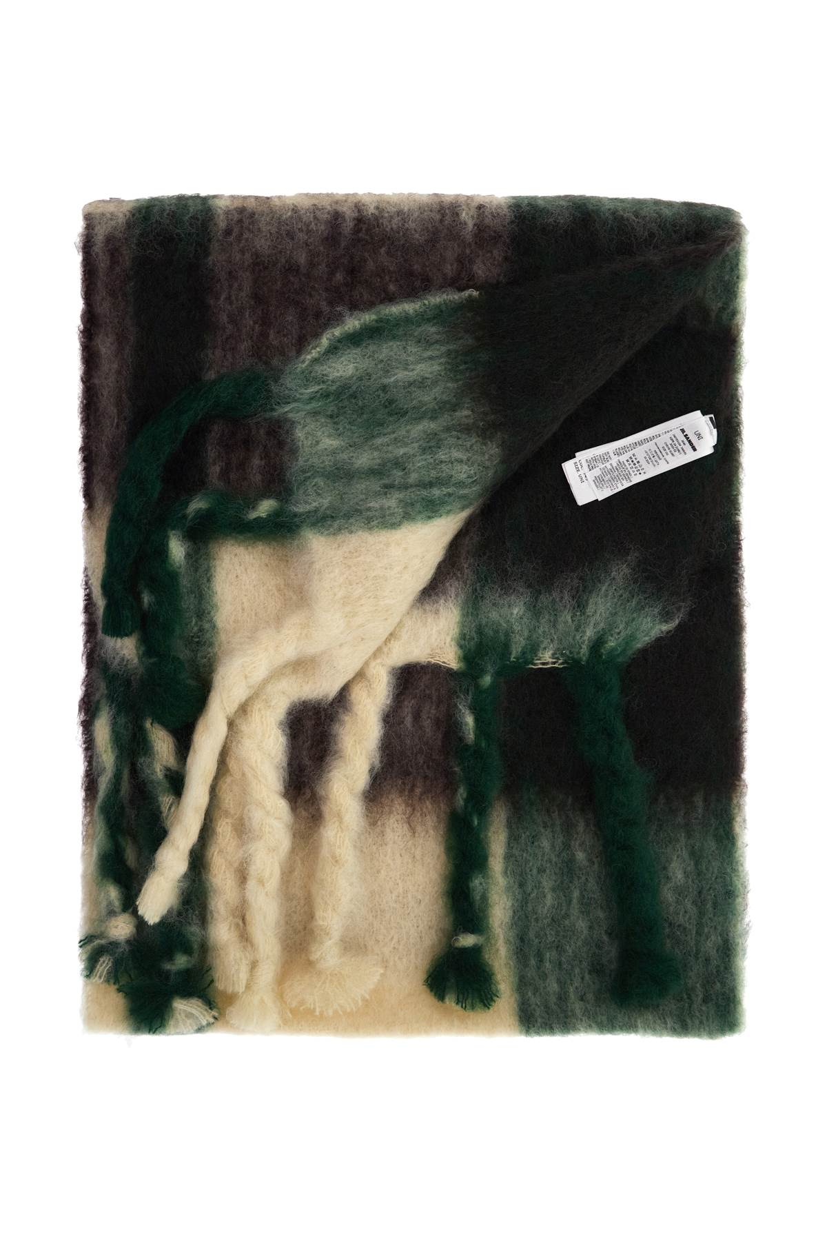 Jil Sander JIL SANDER plaid mohair scarf in