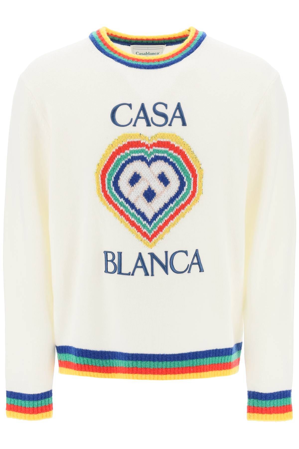 Casablanca CASABLANCA rainbow heart virgin wool sweater