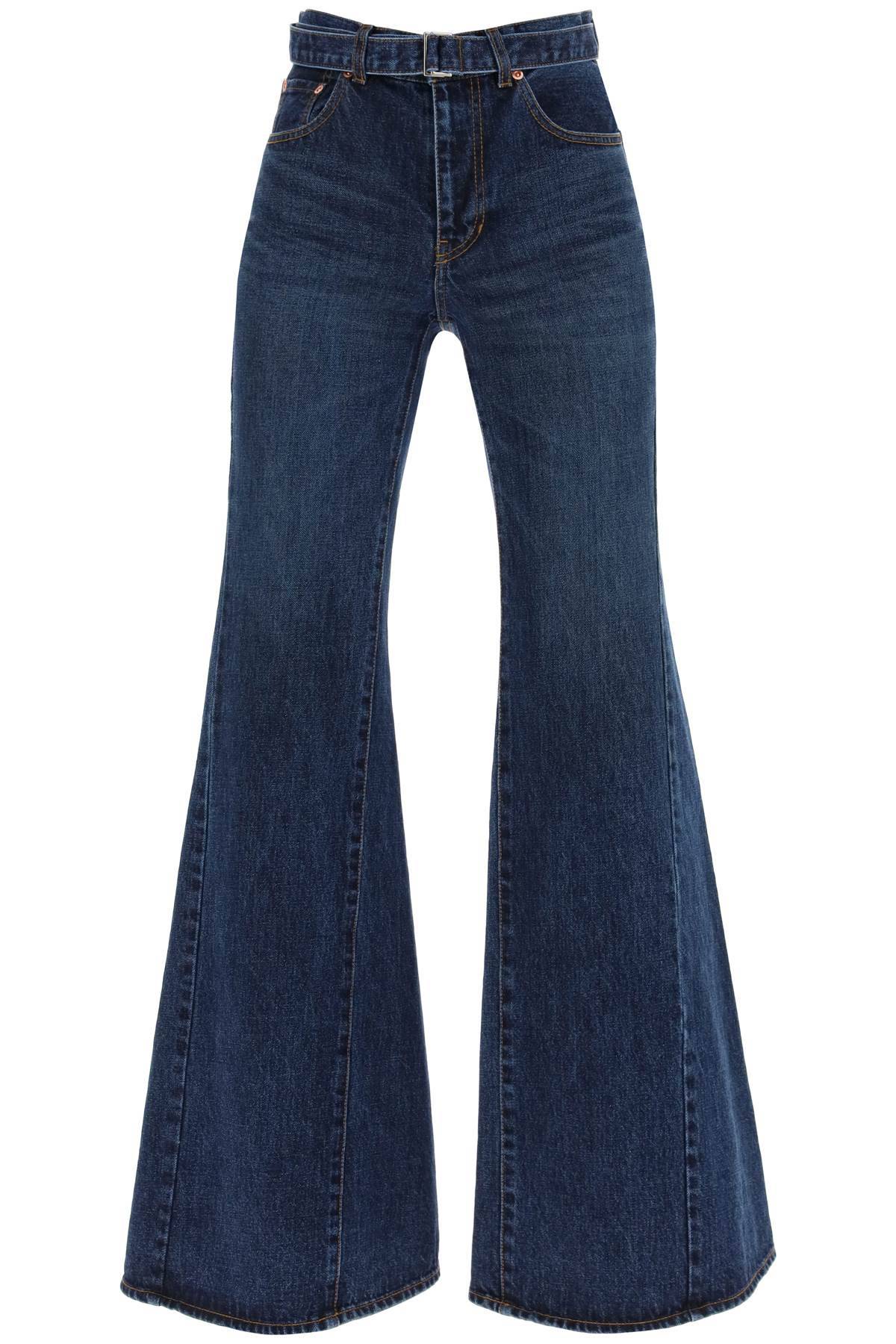 Sacai SACAI boot cut jeans with matching belt