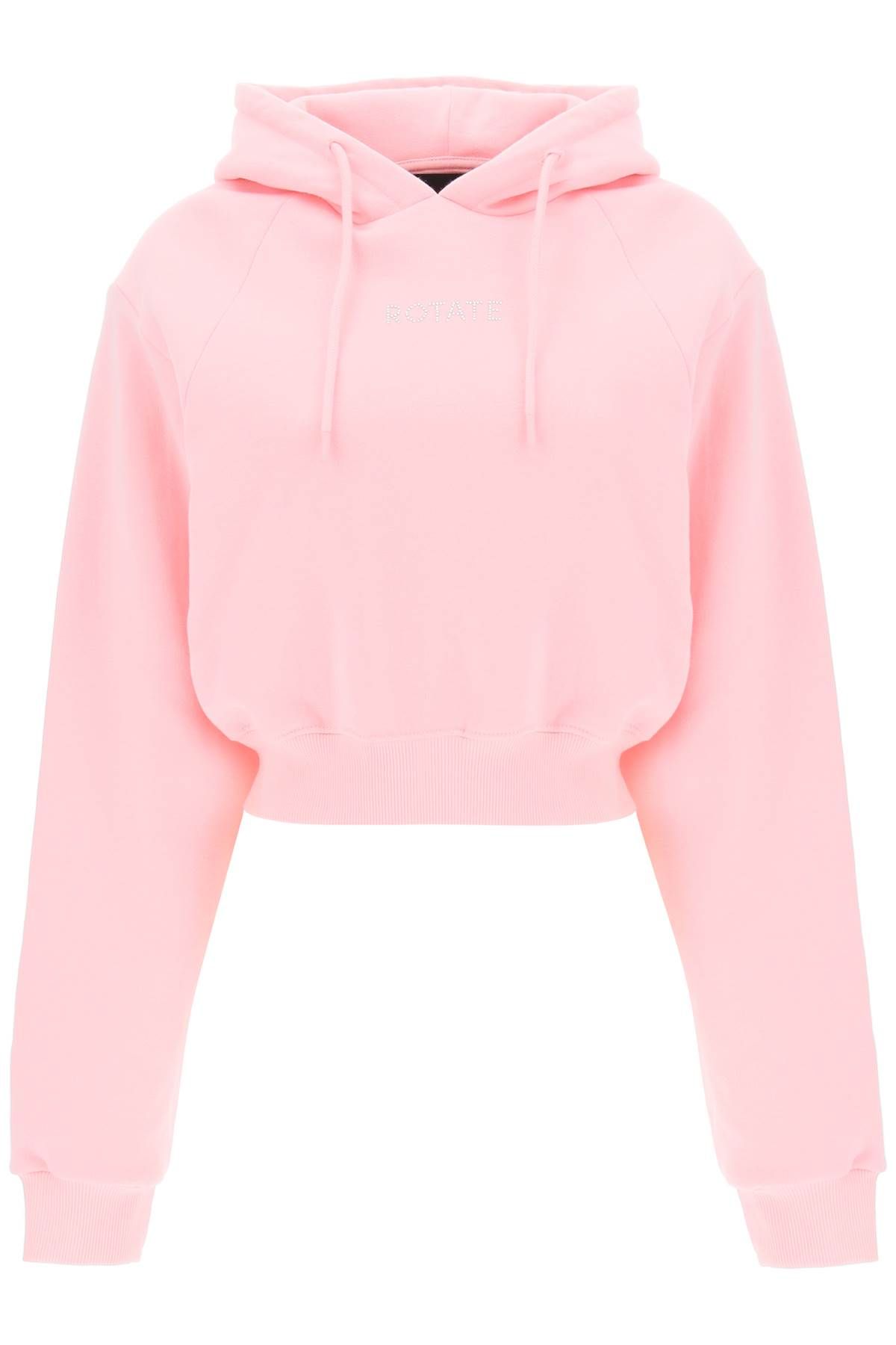 Rotate ROTATE cropped hoodie with rhinestone-studded logo