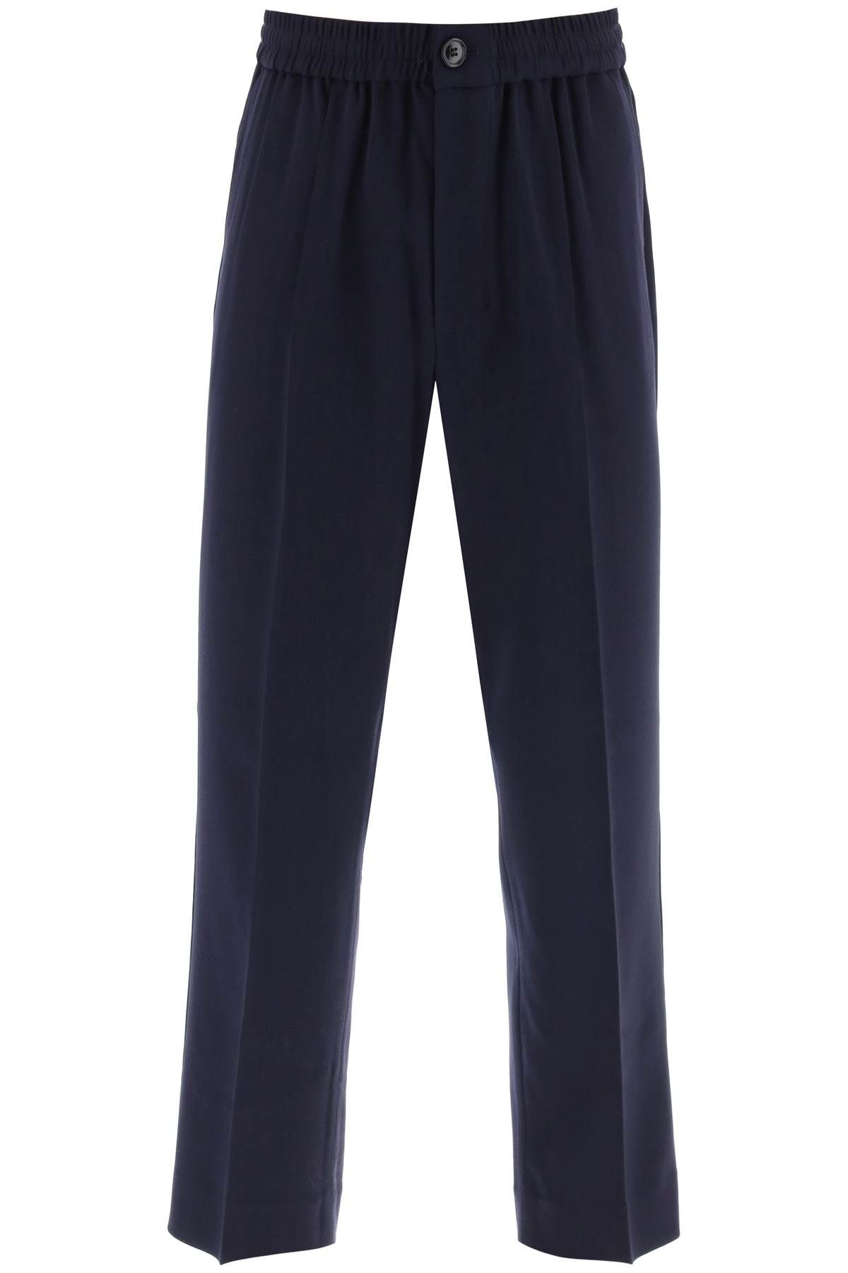  AMI ALEXANDRE MATIUSSI elasticated waist pants in viscose and wool