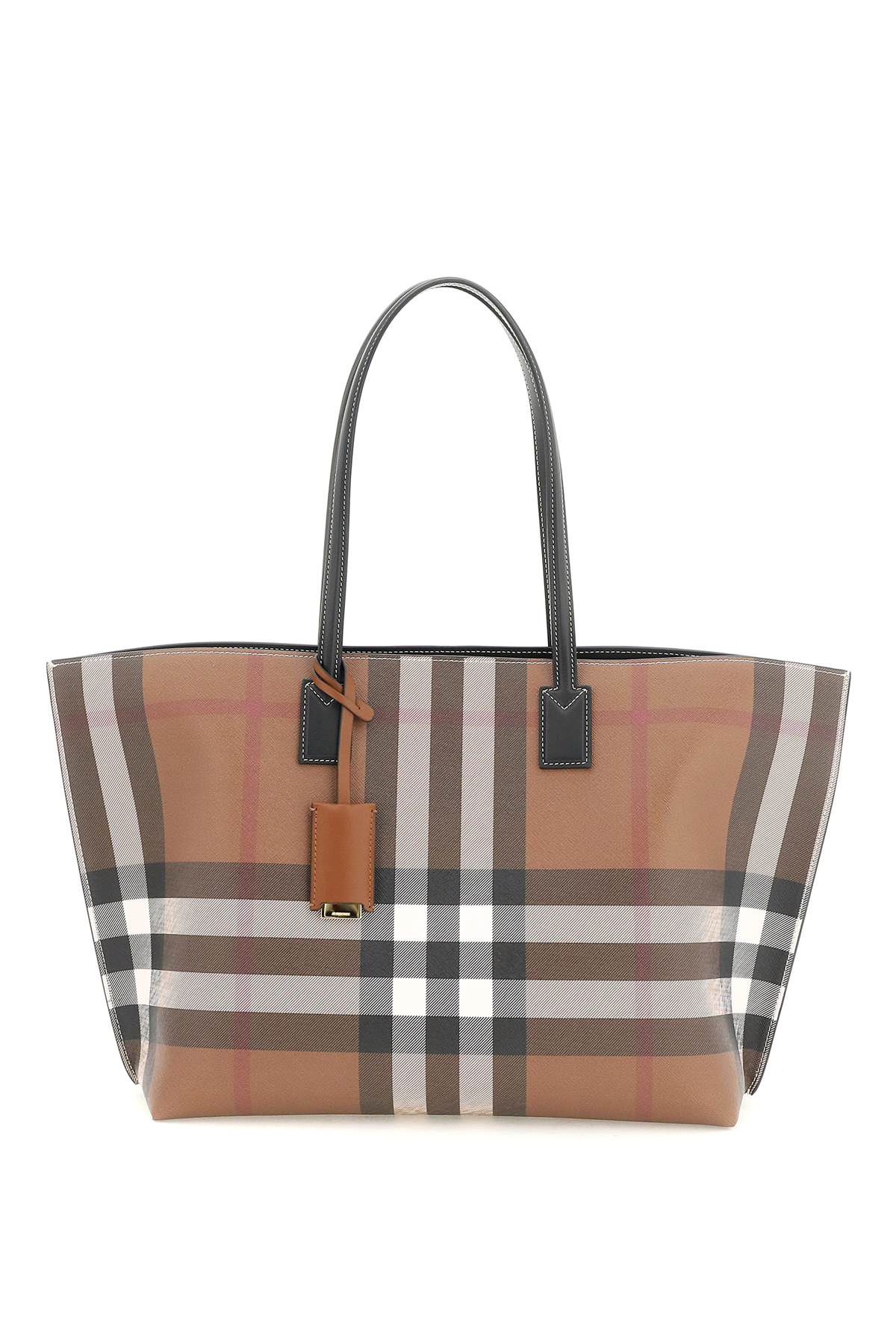 Burberry BURBERRY check coated canvas medium tote bag