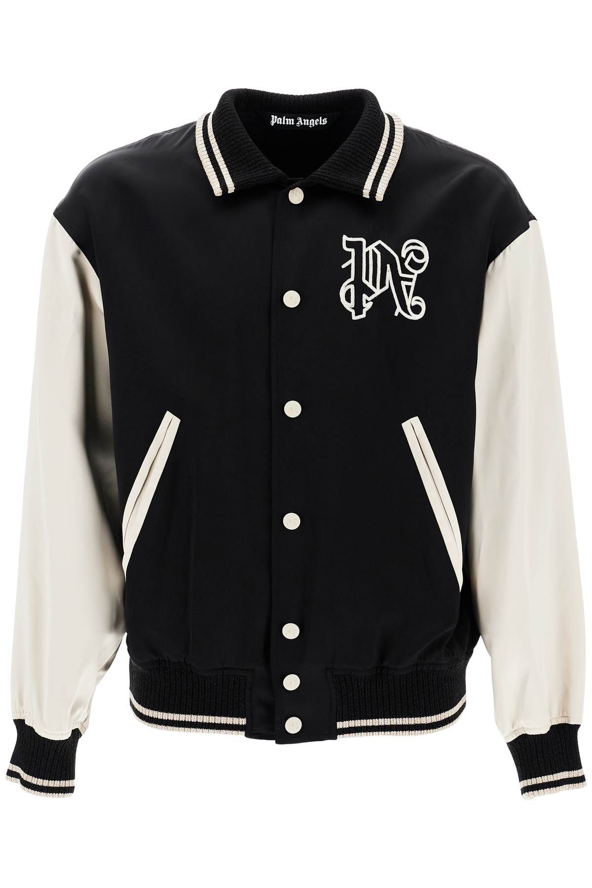 PALM ANGELS PALM ANGELS satin varsity jacket for