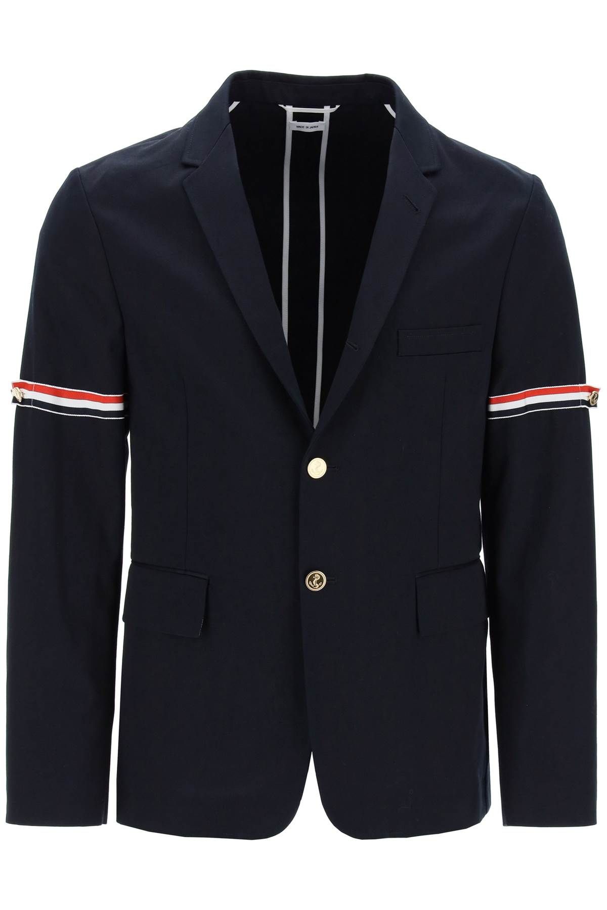 Thom Browne THOM BROWNE deconstructed jacket with tricolor bands