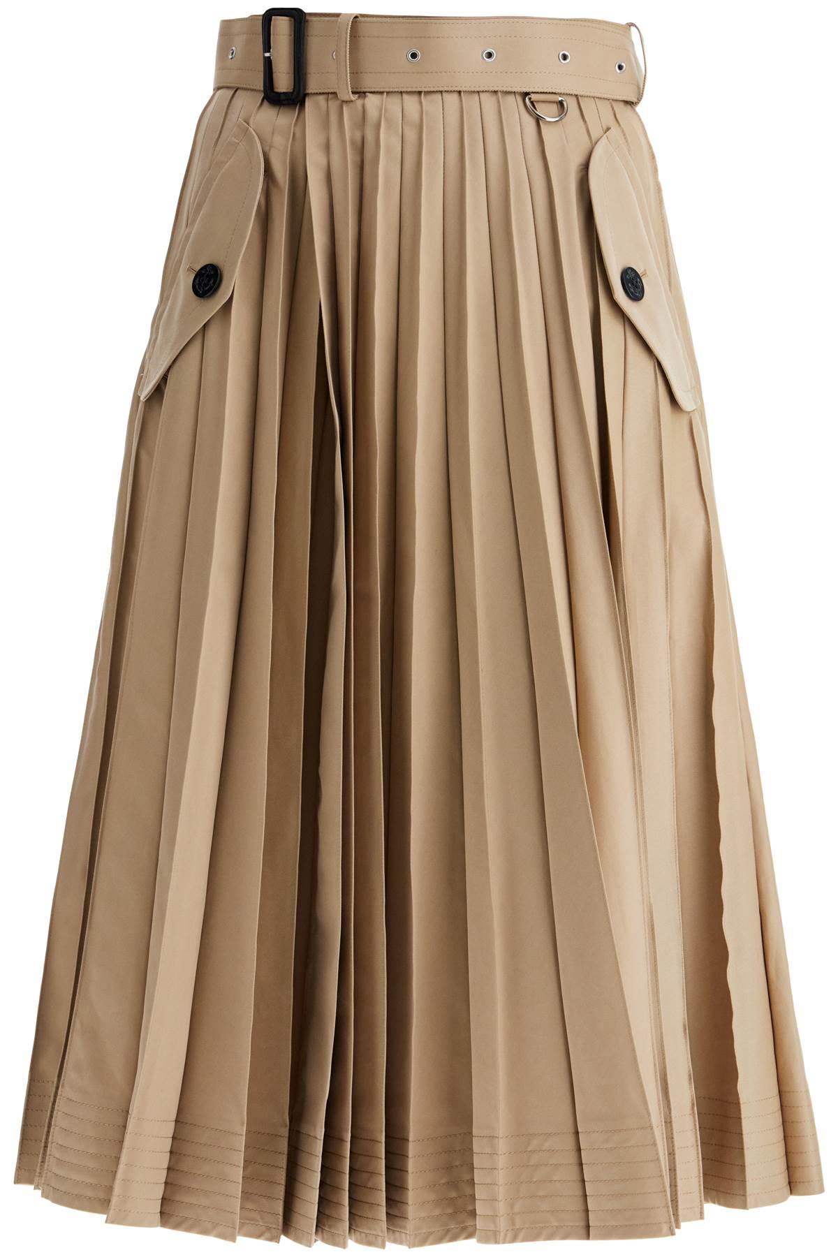 Sacai SACAI pleated midi skirt in gab